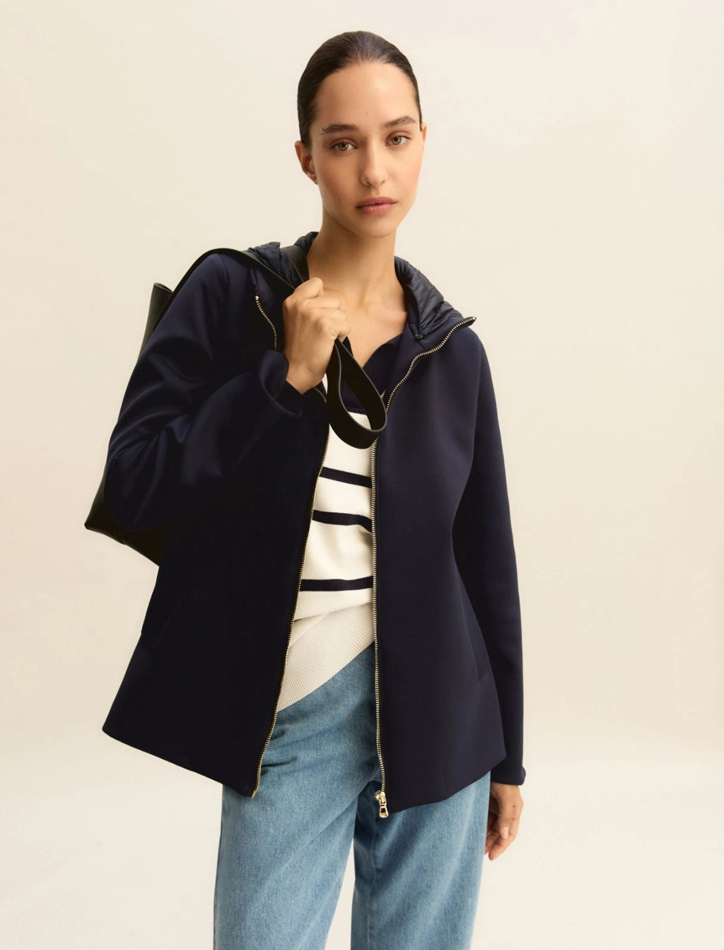 Emme Marella Giacca in jersey scuba con cappuccio removibile EMMVicolo PE26 Emme Marella