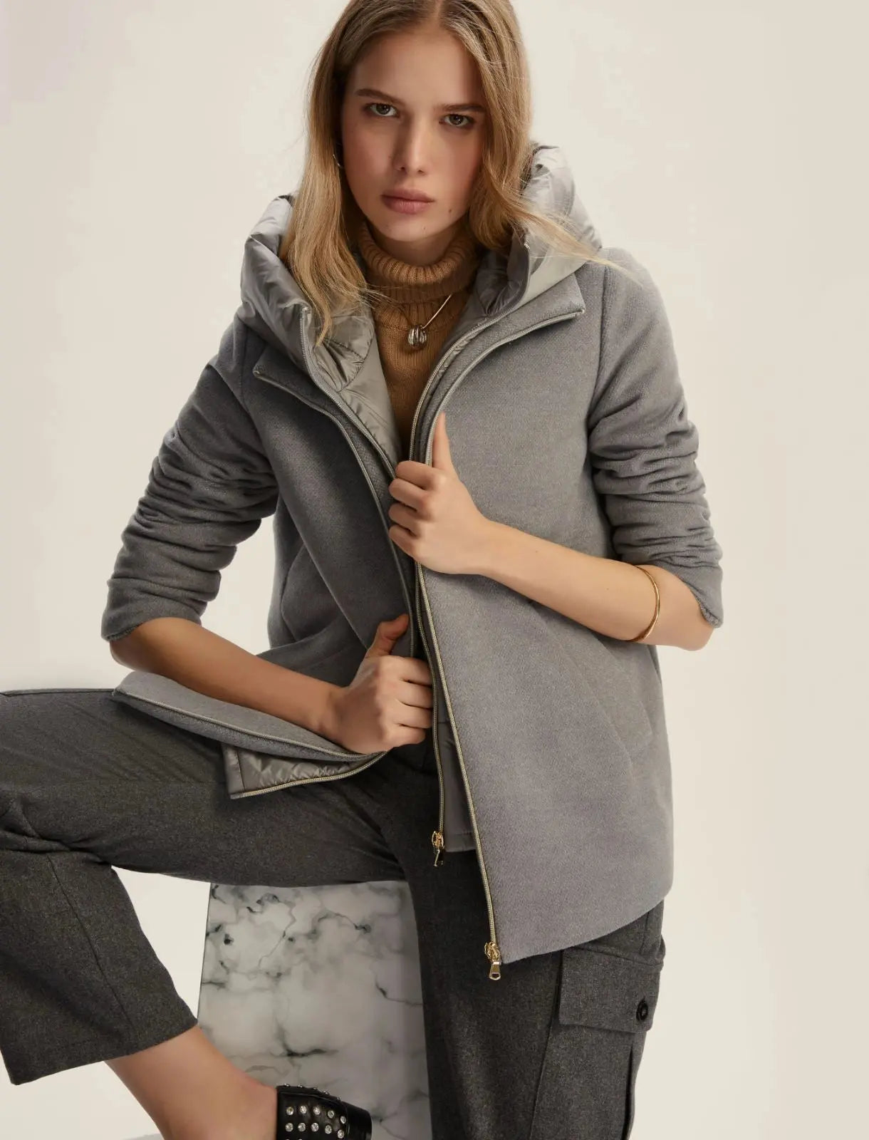 Emme Marella Giaccone imbottito in panno soft Sorriso AI25 Emme Marella