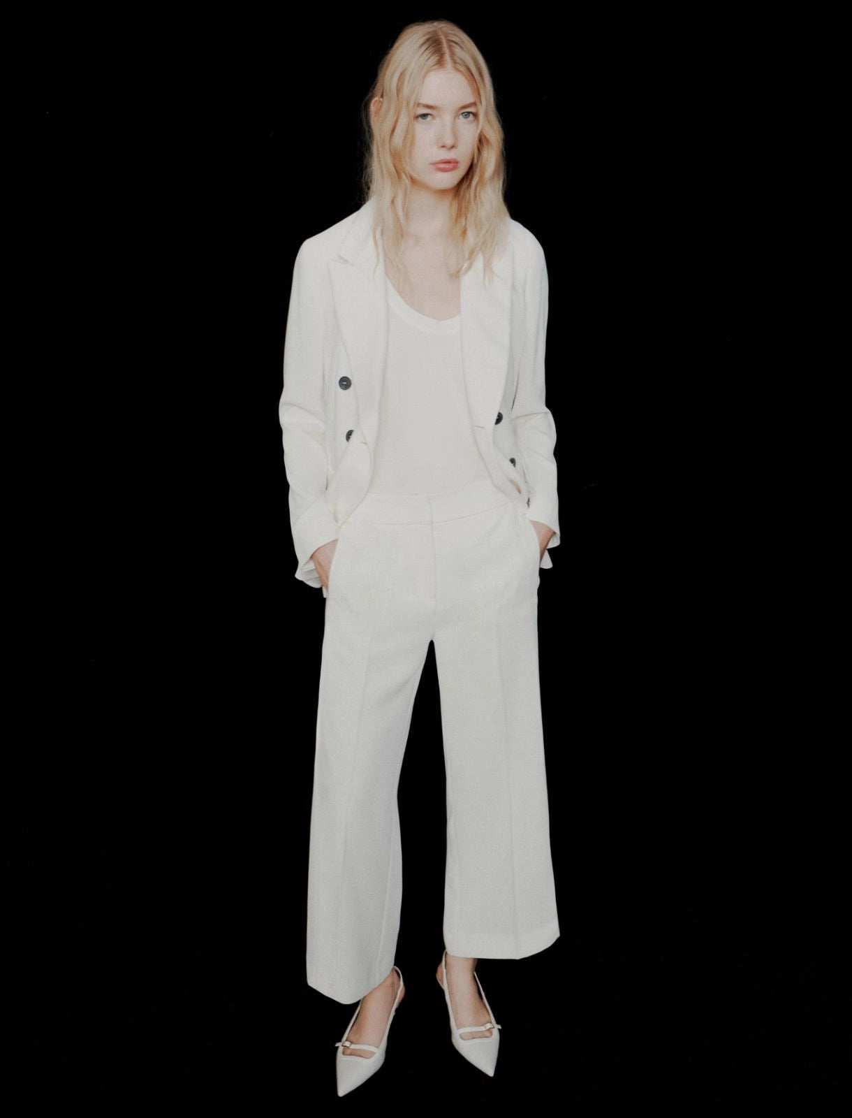 Marella ART. 365 Pantalone in envers satin, bianco Grace PE26 Marella Art 365