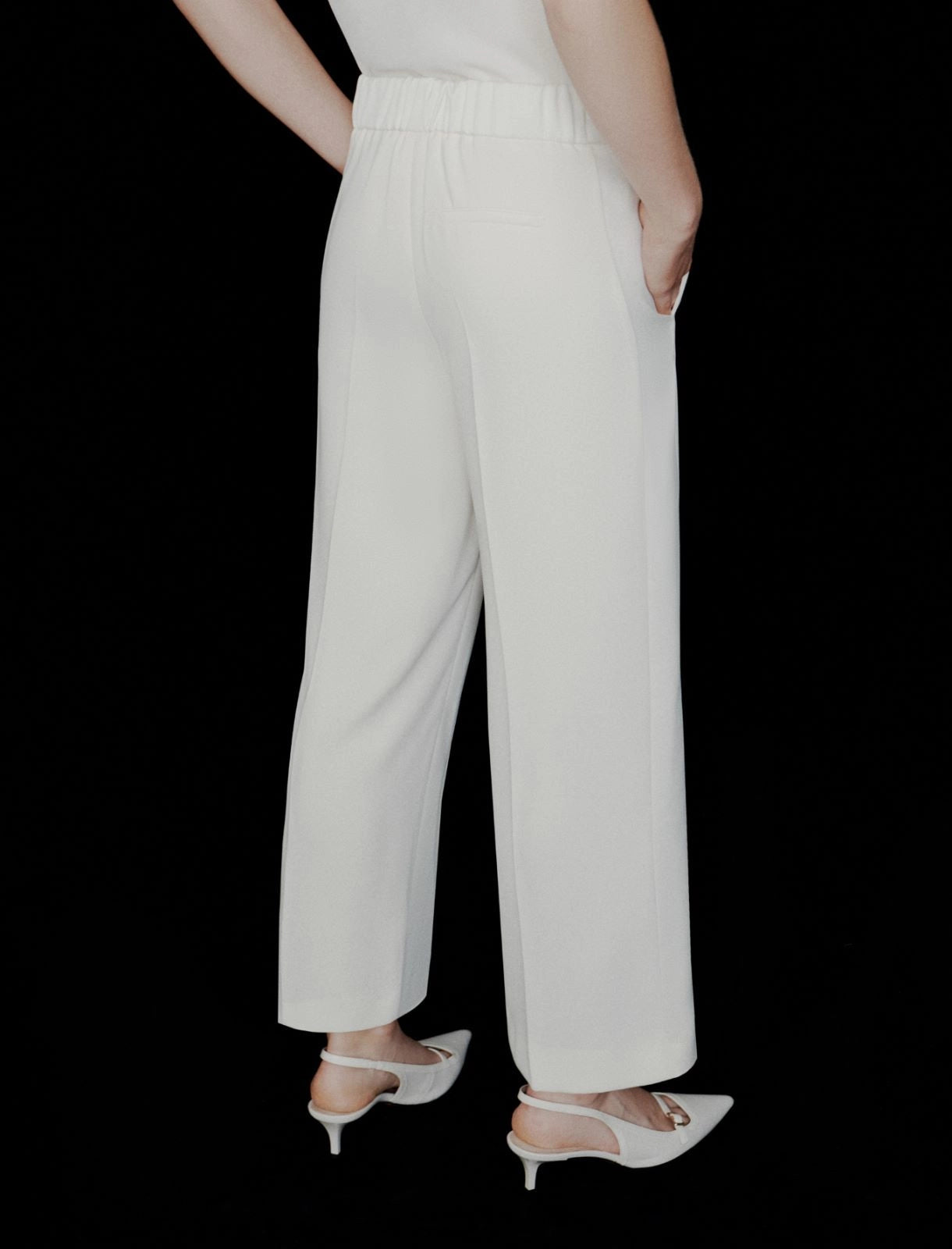 Marella ART. 365 Pantalone in envers satin, bianco Grace PE26 Marella Art 365