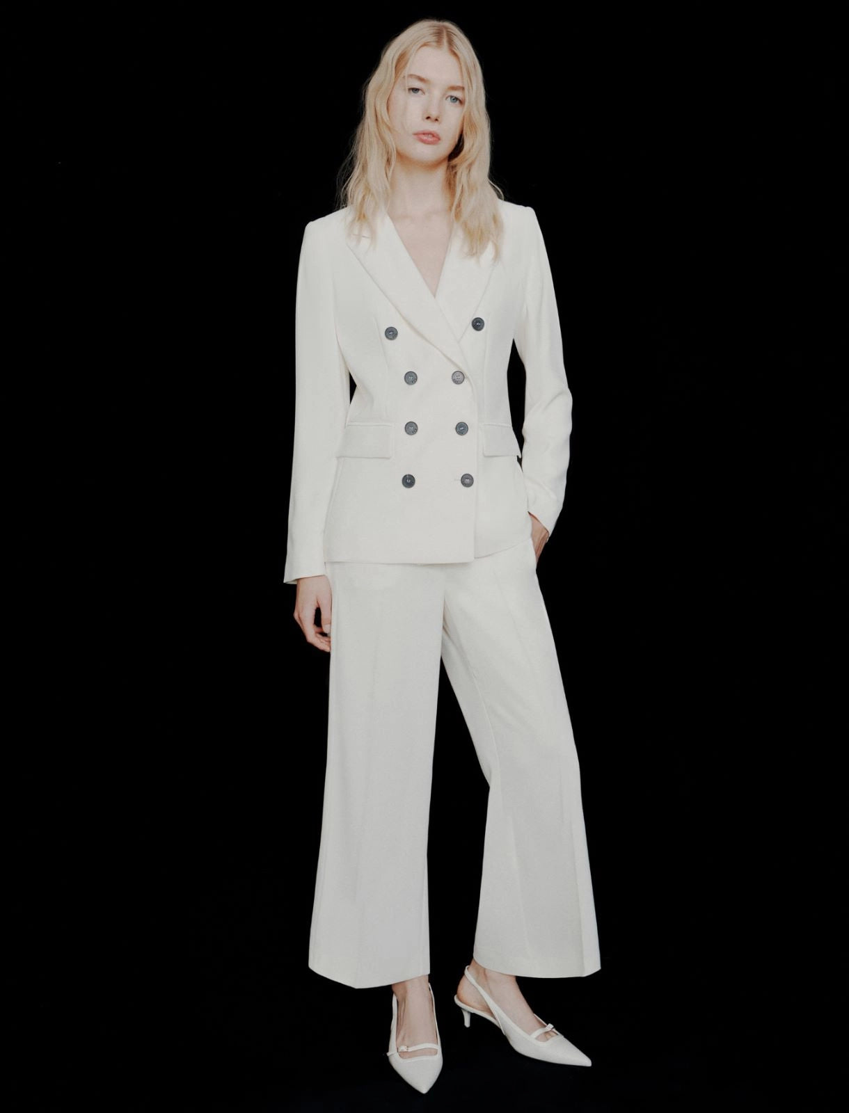 Marella ART. 365 Pantalone in envers satin, bianco Grace PE26 Marella Art 365