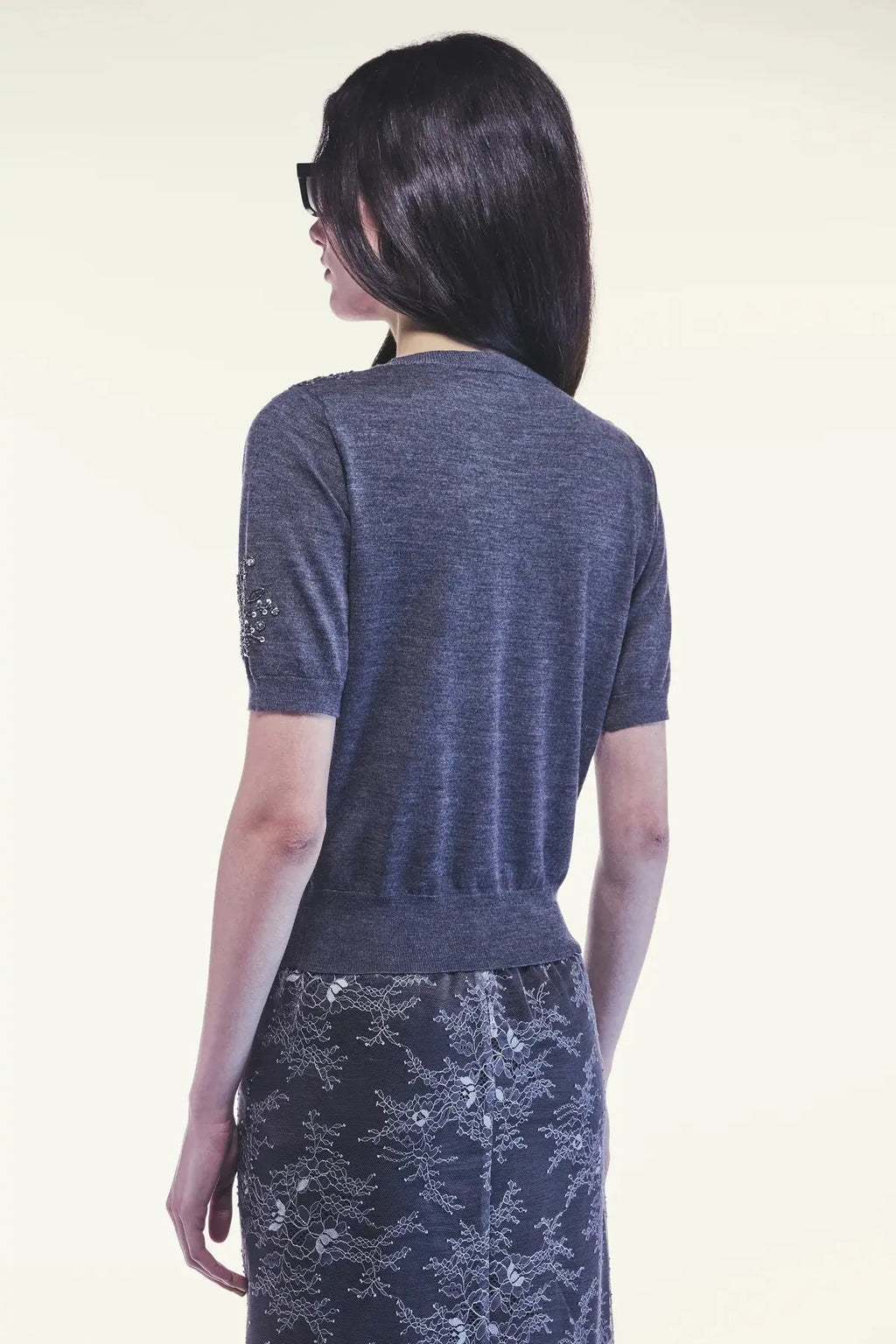 Liviana Conti  Maglia Jacqueline ricamata mezza manica mod. F5WG90 AI25 Liviana Conti