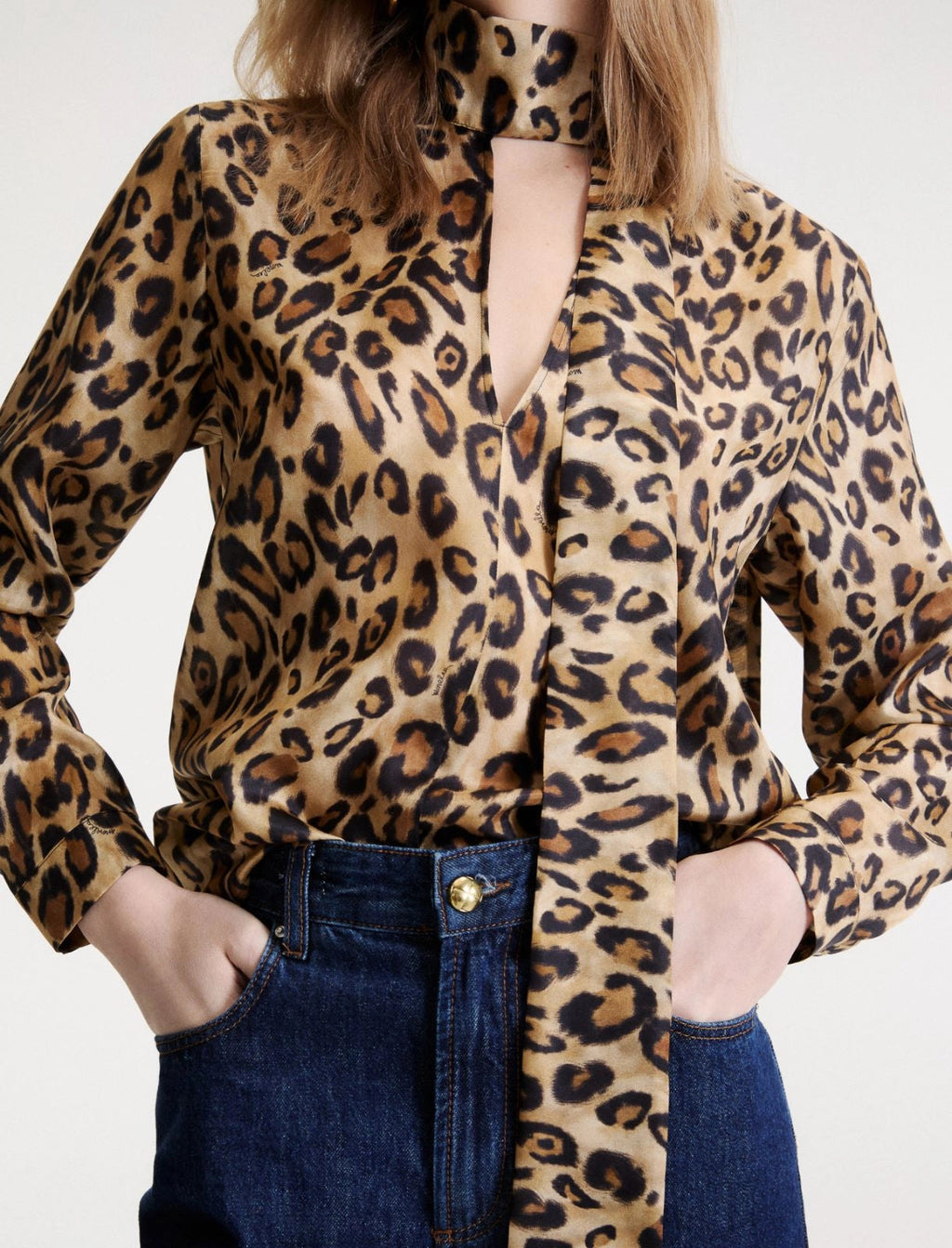 Marella Sport Camicia in seta habotai stampa animalier MLSNastro AI26 Marella Sport