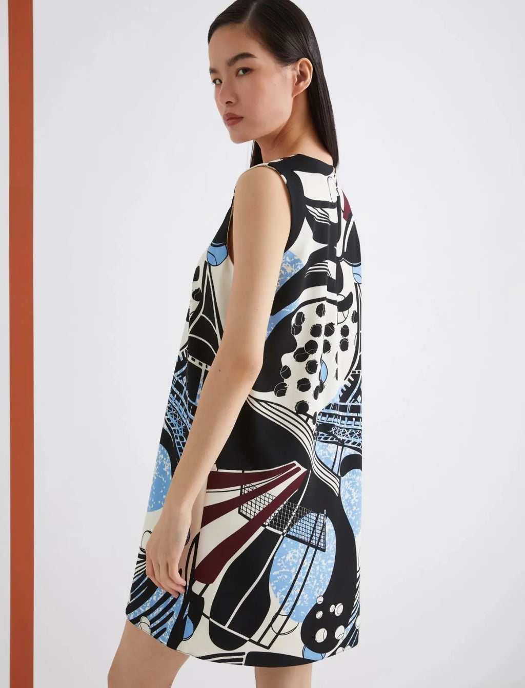 Marella ART. 365 Abito smanicato con macro stampa Rink AI25 Marella