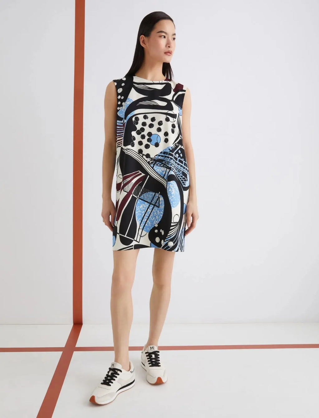 Marella ART. 365 Abito smanicato con macro stampa Rink AI25 Marella