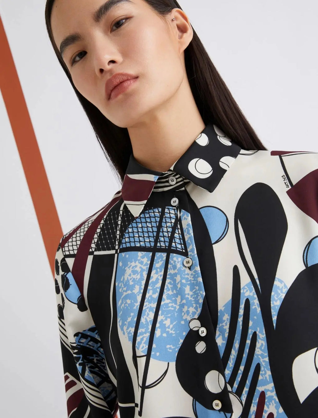 Marella ART. 365 Camicia in satin stampato Spinta AI25 Marella