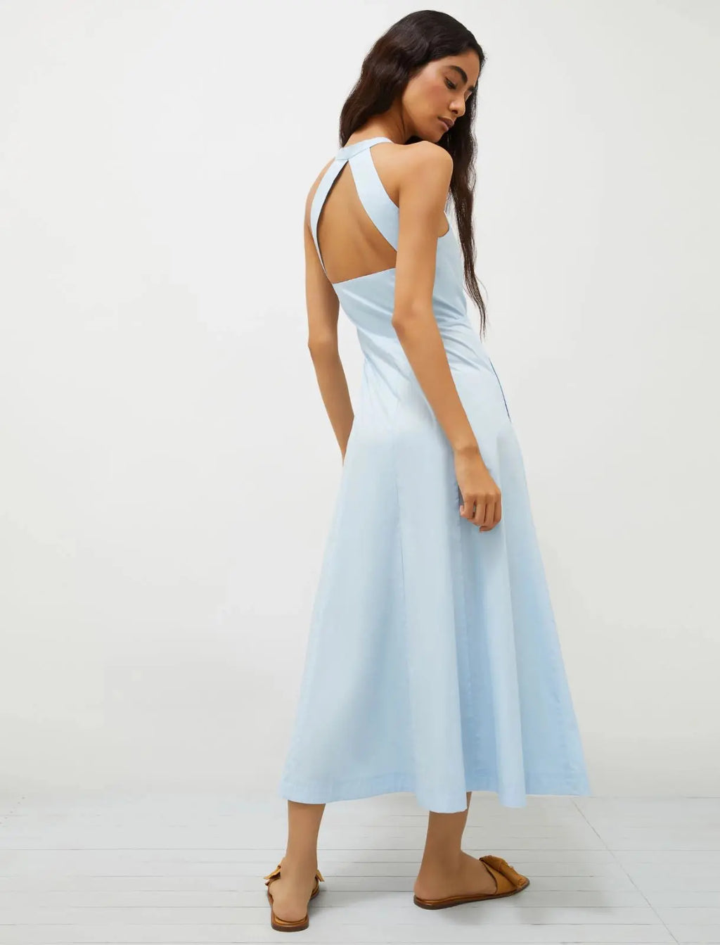 Marella Abito smanicato in popeline di cotone Pioppo PE25 image 3