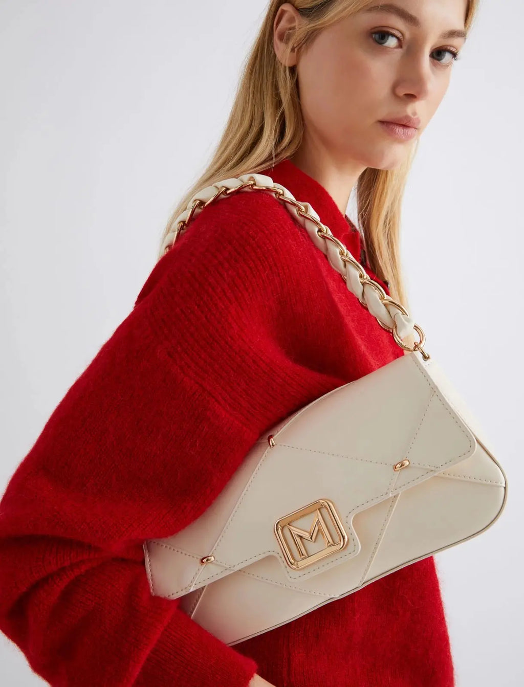 Marella Borsa medium con lavorazione a rombi avorio Emily2 AI25 Marella