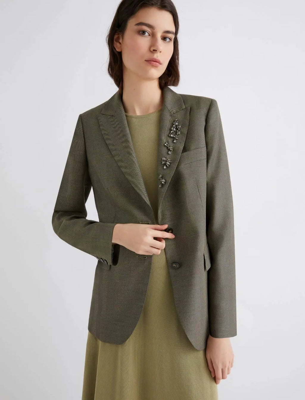 Marella Giacca in saglia fluida con cristalli Impact  AI25 Marella