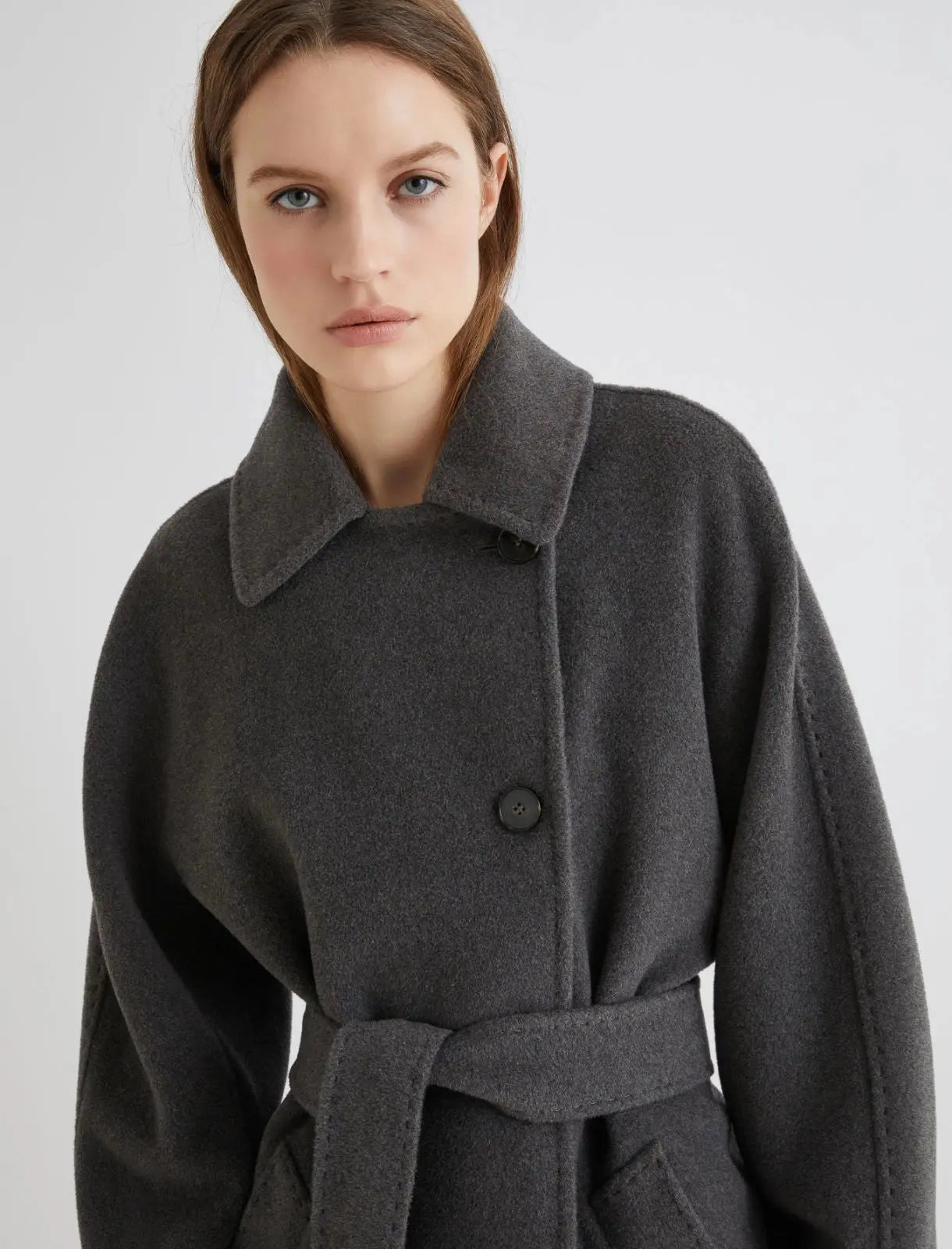 Marella Giaccone in pura lana con cintura Dovere AI25 Marella
