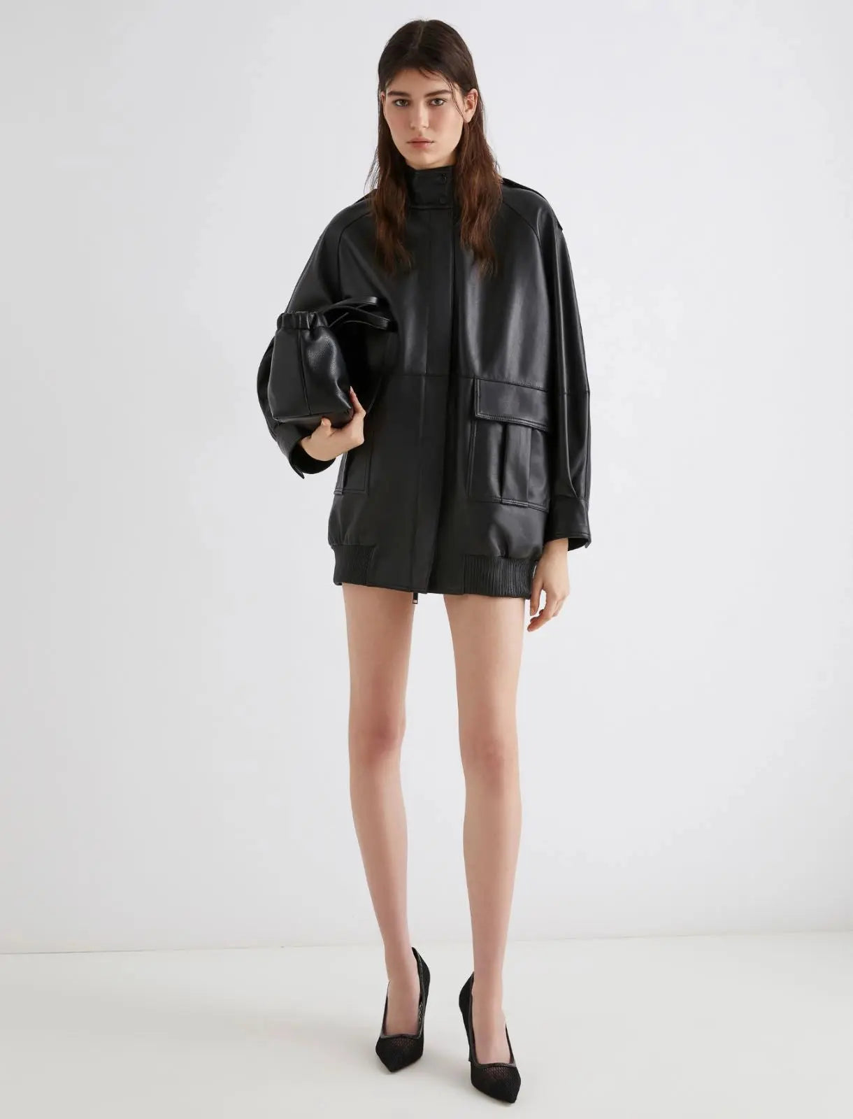 Marella Giaccone oversize in pelle Bessica AI25 Marella