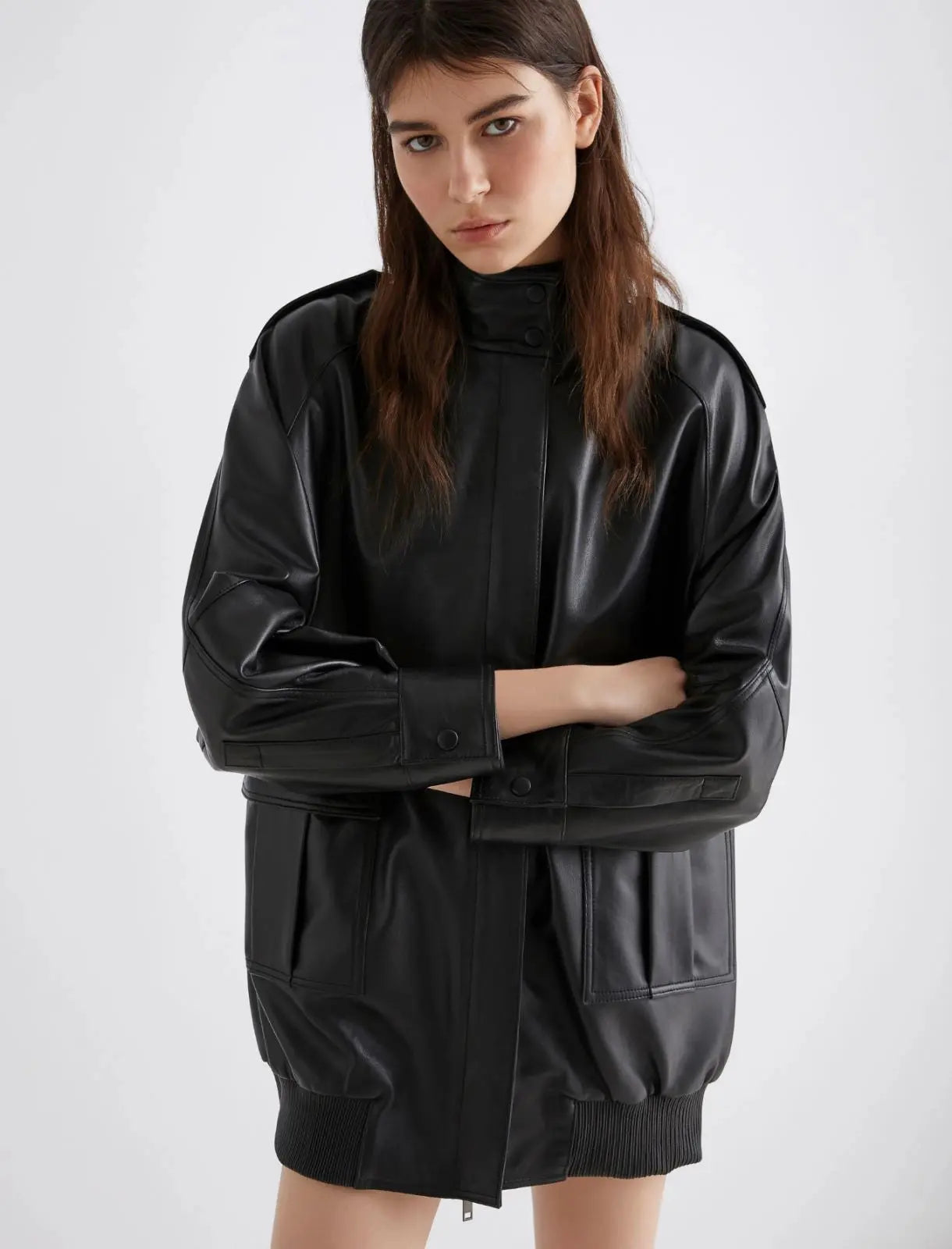 Marella Giaccone oversize in pelle Bessica AI25 Marella