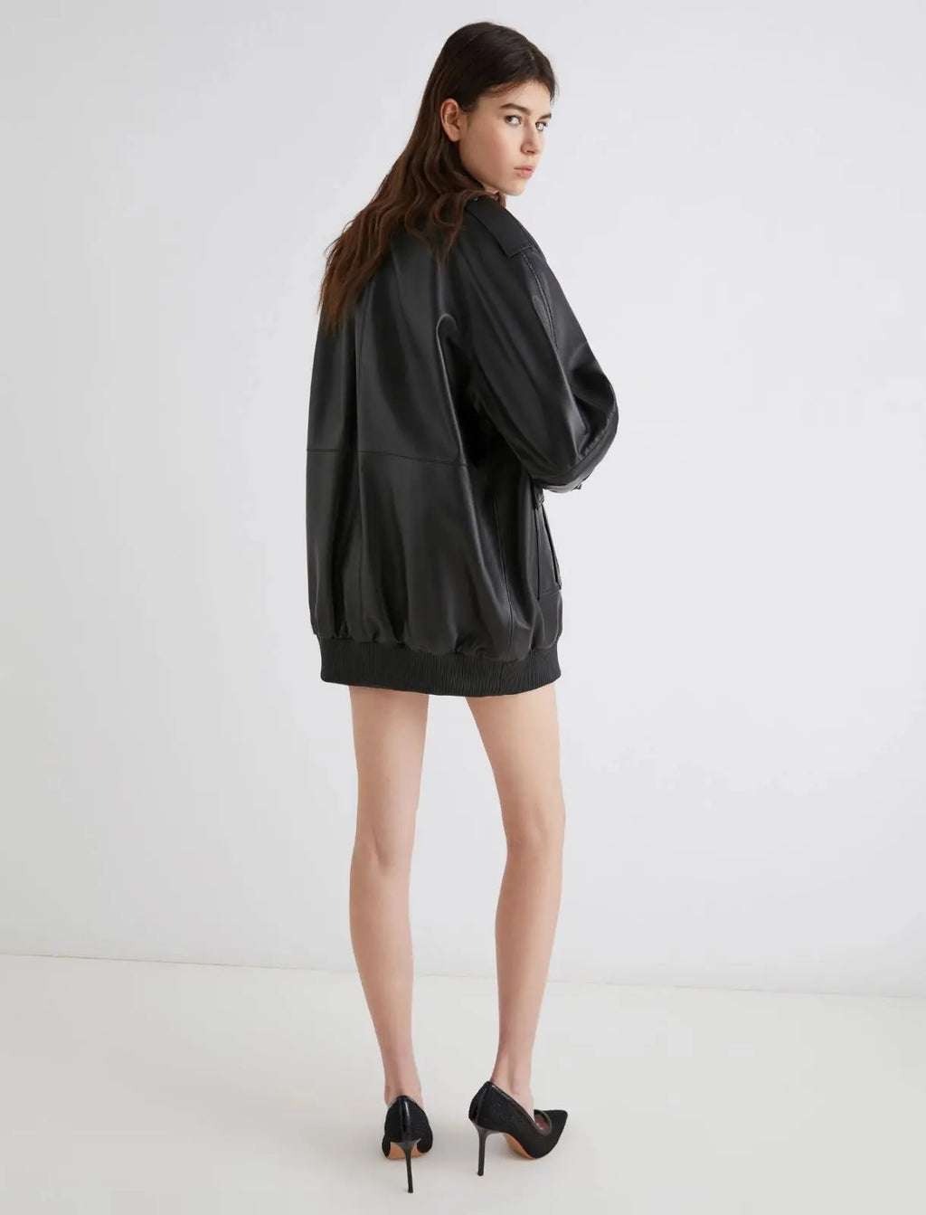 Marella Giaccone oversize in pelle Bessica AI25 Marella