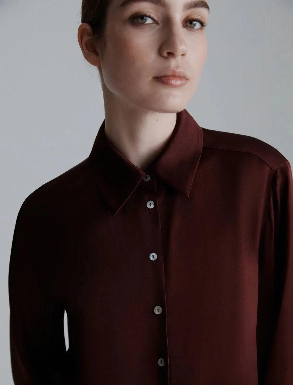 Marella Monochrome Camicia in raso di misto seta, bordeaux Bunny AI25 Marella Monochrome