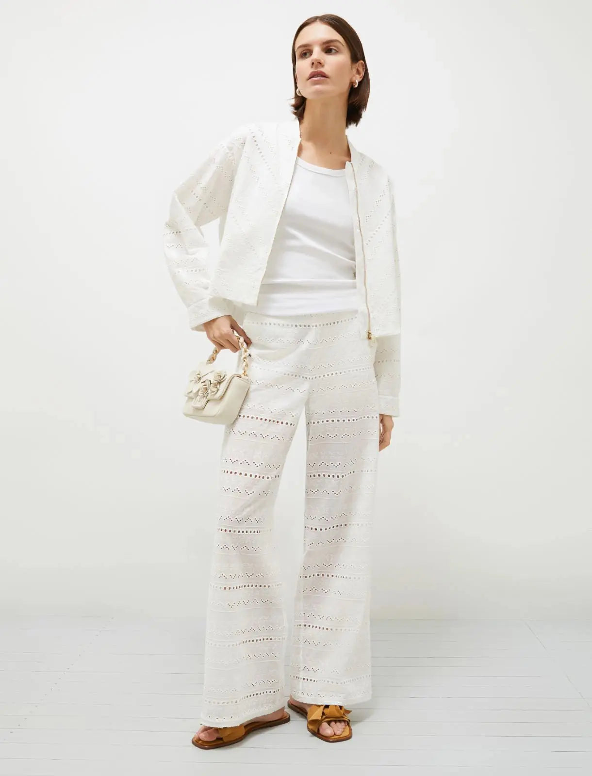 Marella Pantalone dritto in voile ricamato Era PE25 image 0