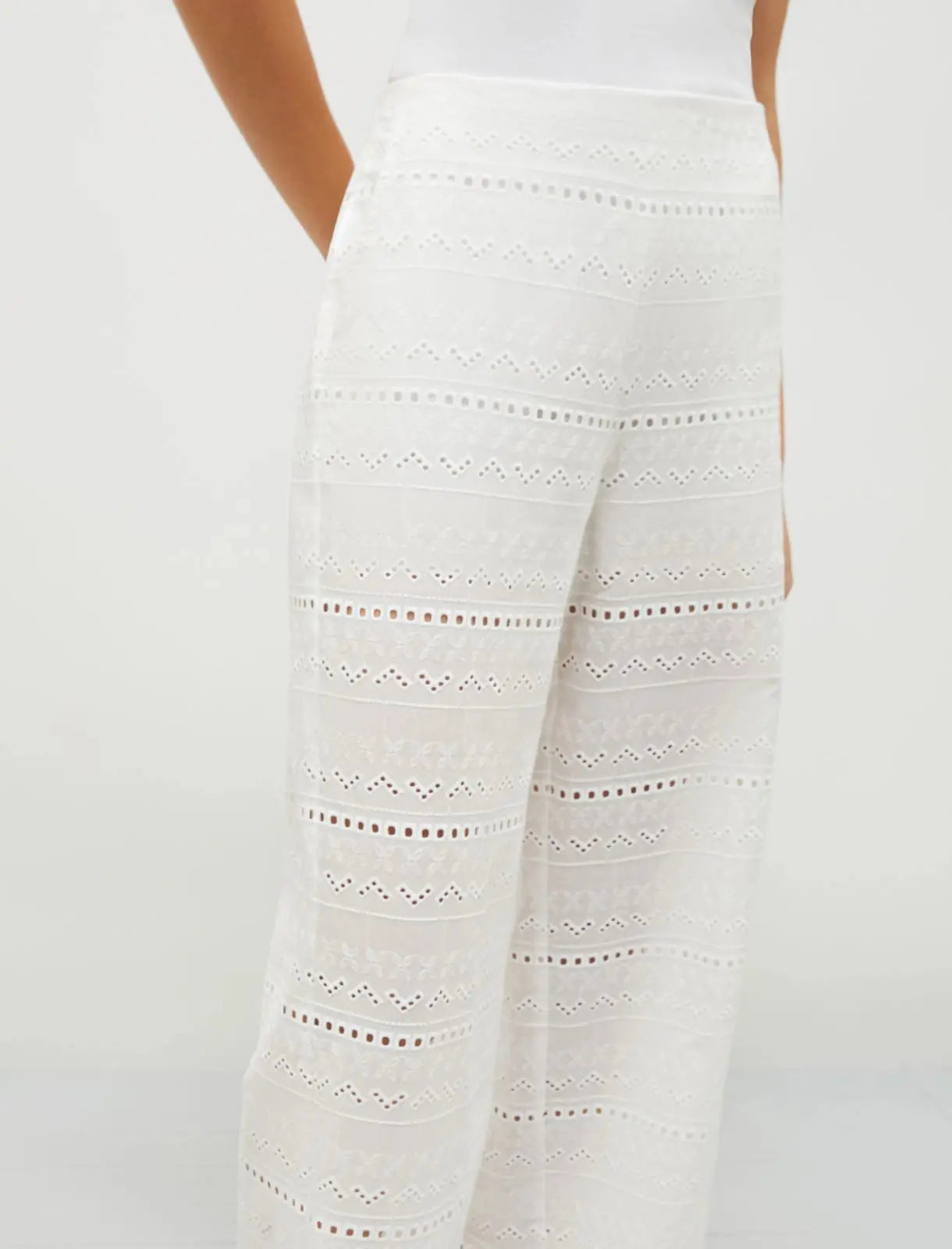 Marella Pantalone dritto in voile ricamato Era PE25 image 2