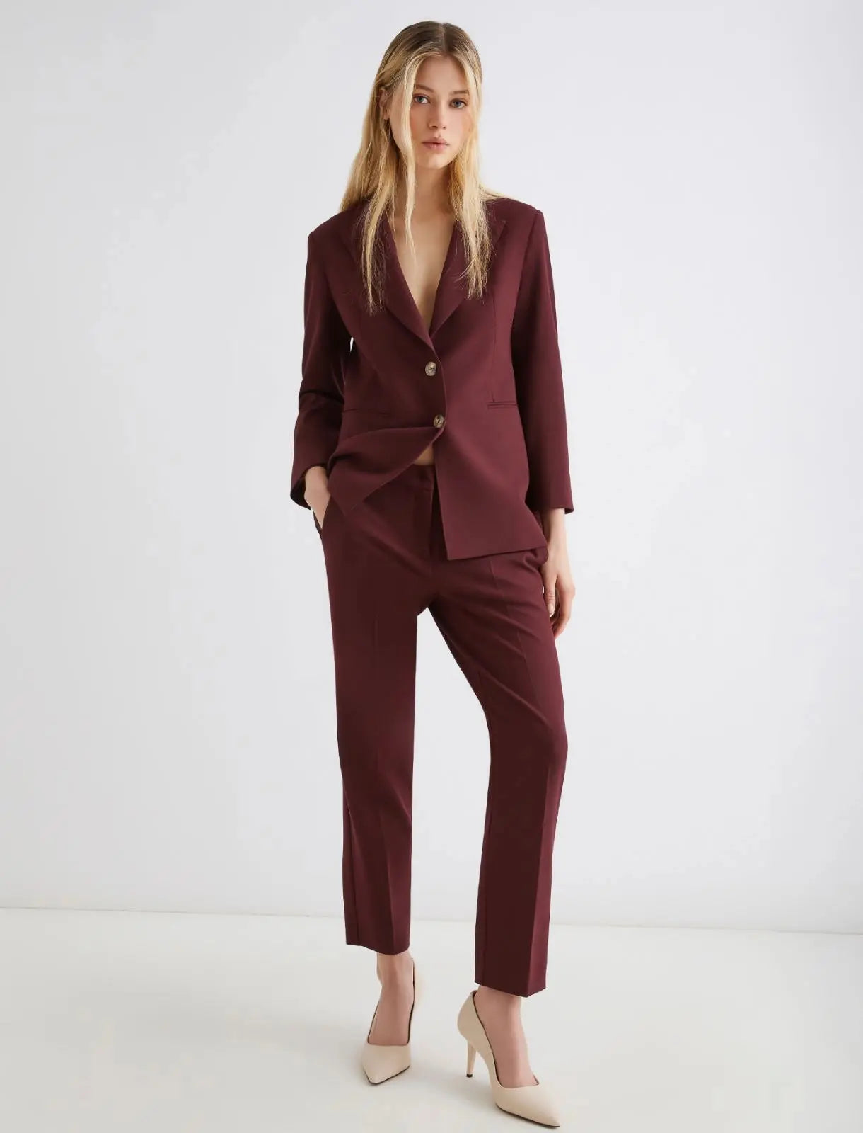 Marella Pantaloni in viscosa stretch Leccio AI25 Marella