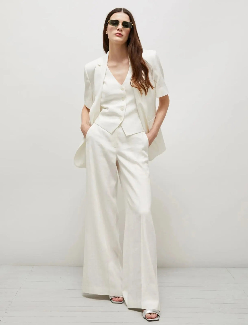 Marella Pantaloni wide leg gessato con  lurex Ercole  PE25 image 0