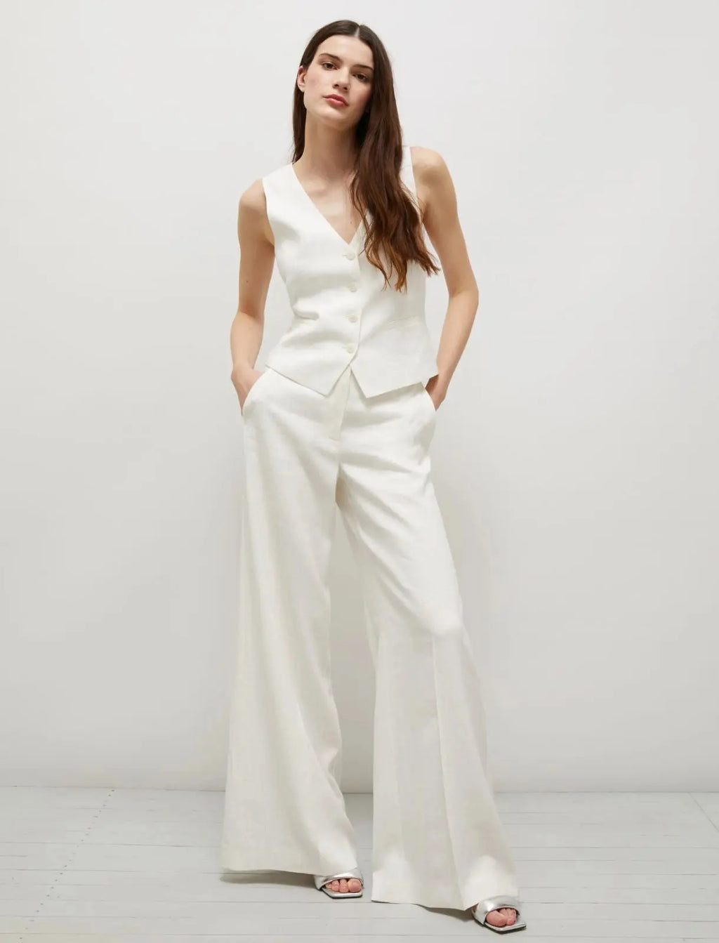 Marella Pantaloni wide leg gessato con  lurex Ercole  PE25 image 1