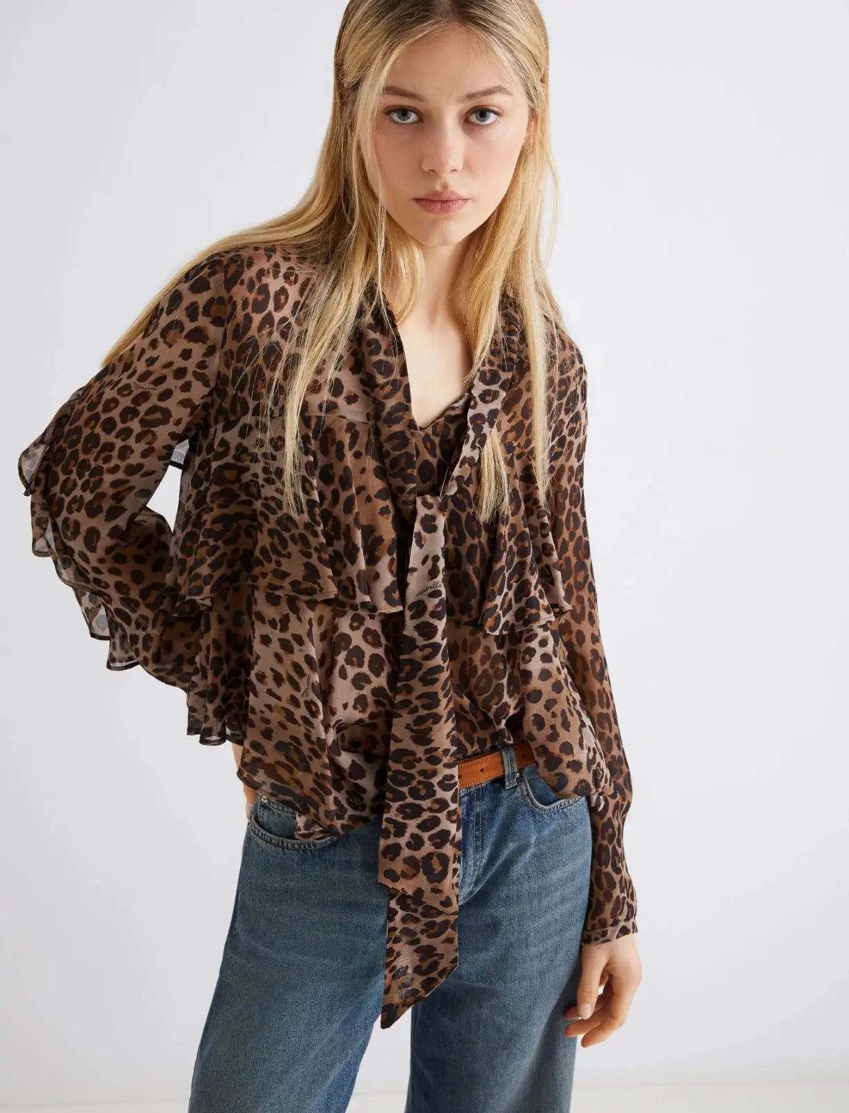 Marella Sport Camicia con balze stampa animalier Gala  AI25 Marella Sport