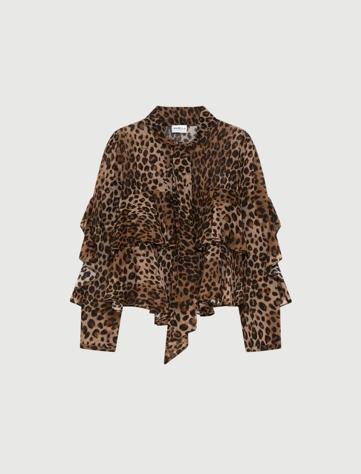 Marella Sport Camicia con balze stampa animalier Gala  AI25 Marella Sport