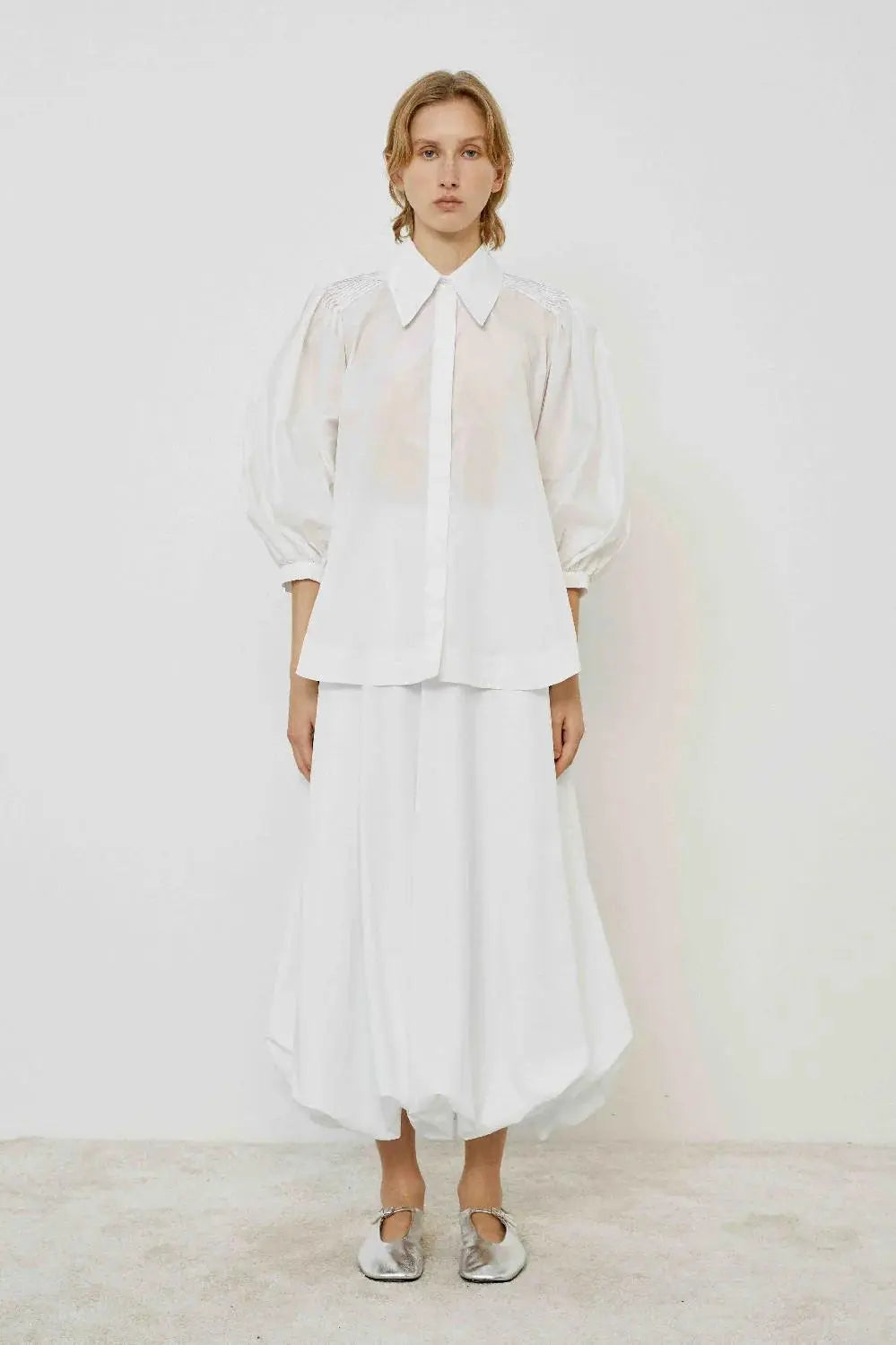 Meimeij Camicia con motivo pieghe sulle spalle mod J00 AI25 Meimeij