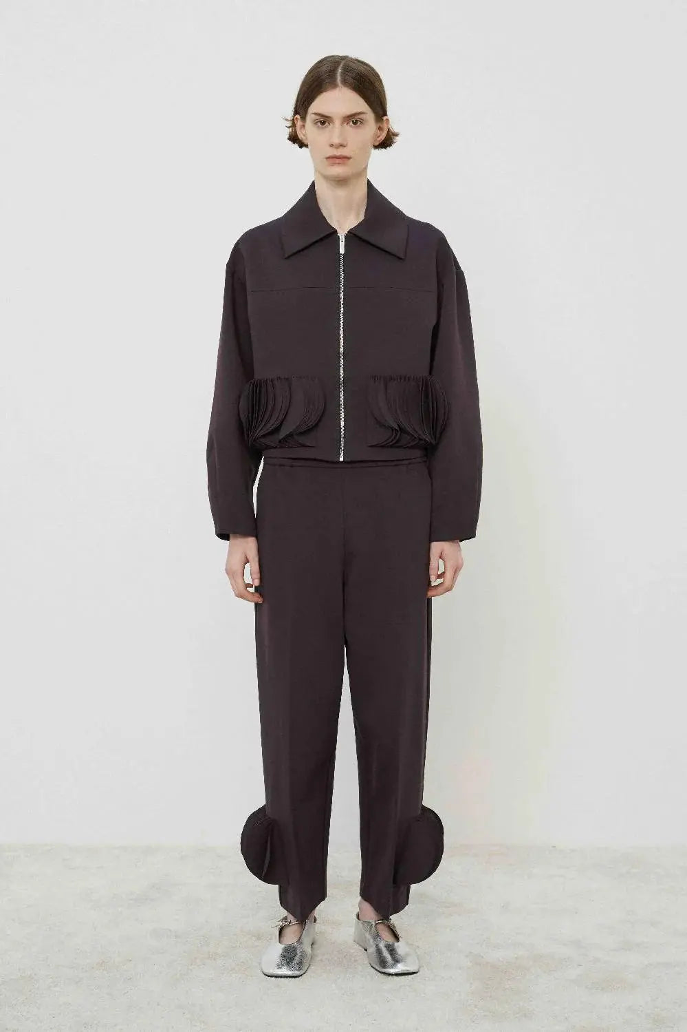 Meimeij Giacca in tessuto Milano con applicazioni motivo bolli mod. A09 Meimeij