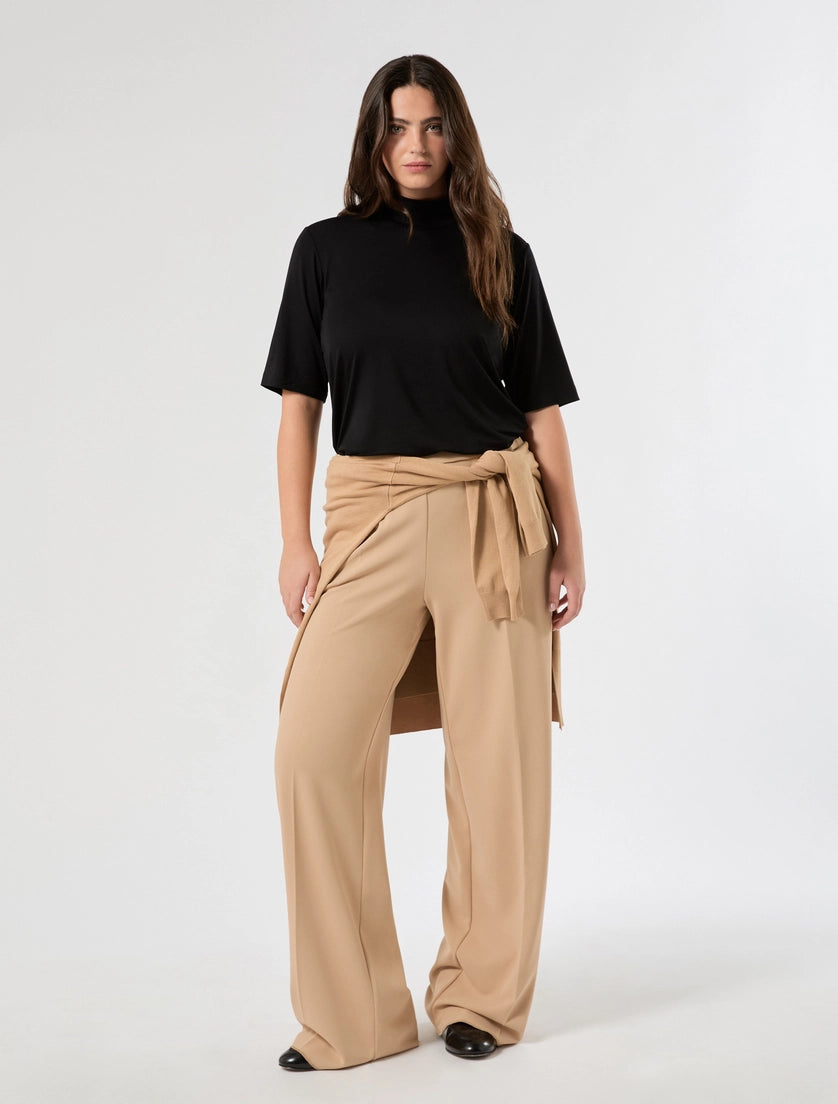 Persona Marina Rinaldi Pantaloni in scuba crêpe stretch NNWLivrea, cammello AI26 Persona Marina Rinaldi