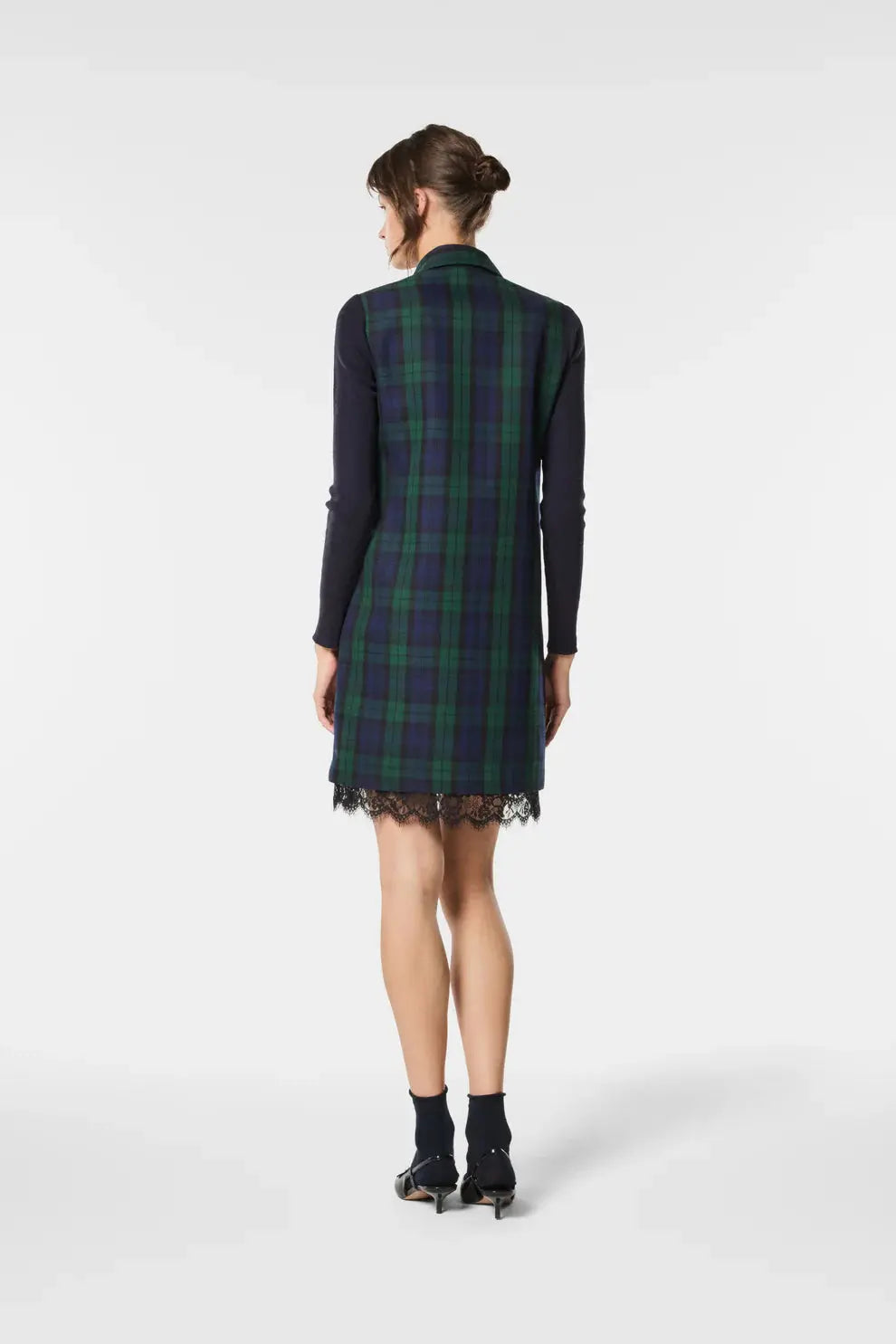 Nenette Abito mini in tessuto tartan e fresco lana Australia  AI25 Nenette