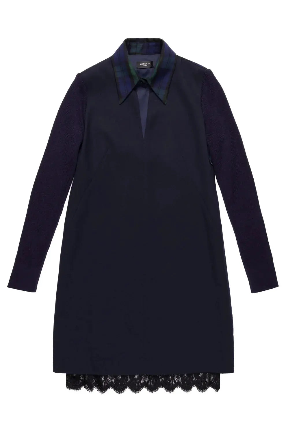 Nenette Abito mini in tessuto tartan e fresco lana Australia  AI25 Nenette