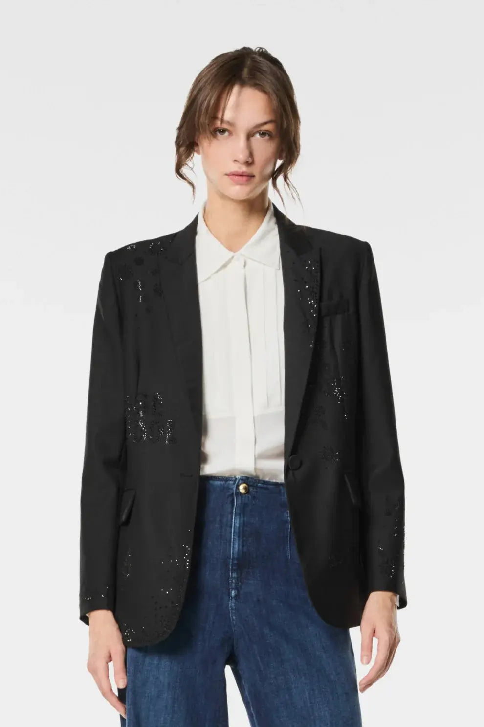 Nenette Blazer in fresco lana con inserti di strass Bless AI25 Nenette