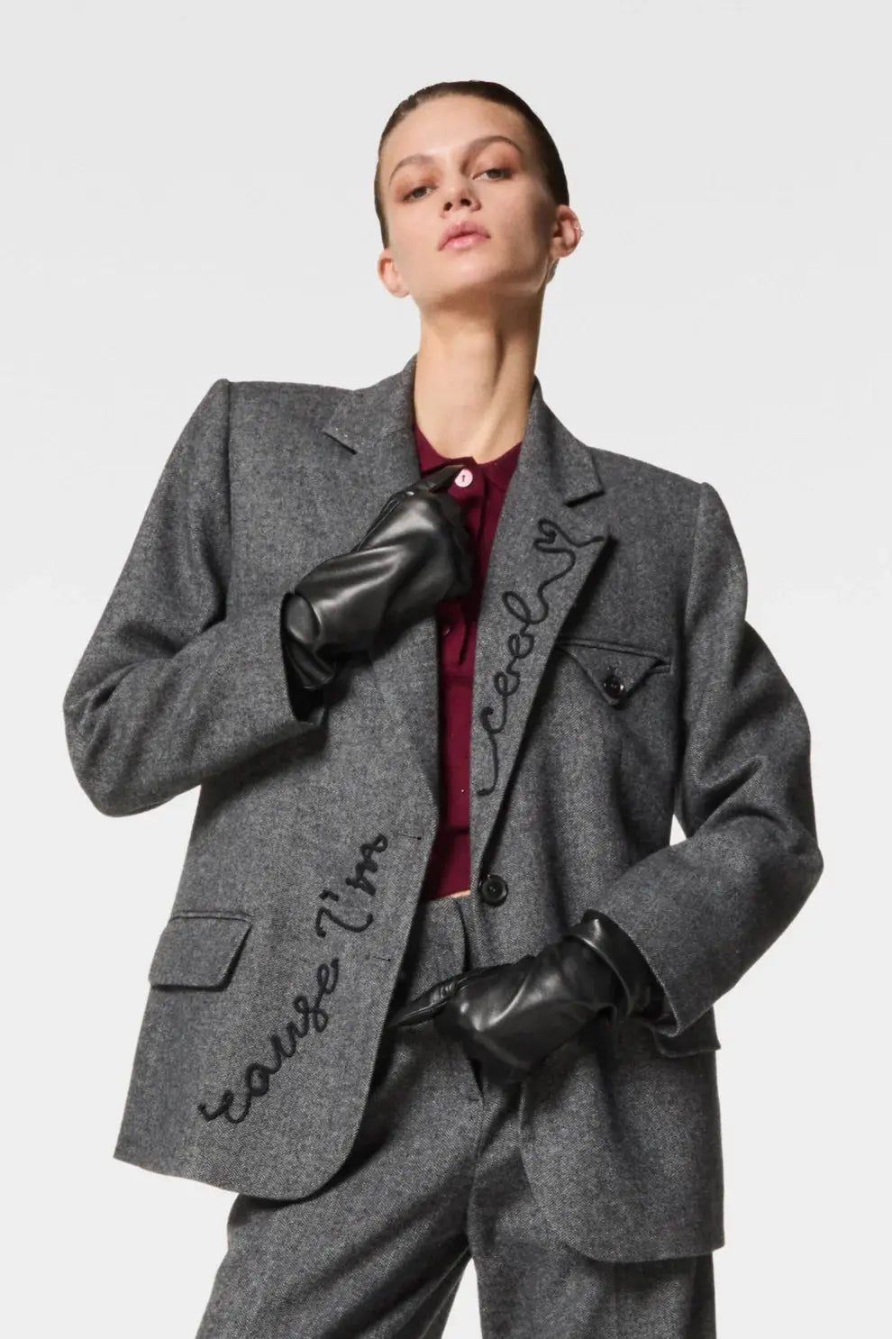 Nenette Blazer in maschile resca e ricamo Basty  AI25 Nenette