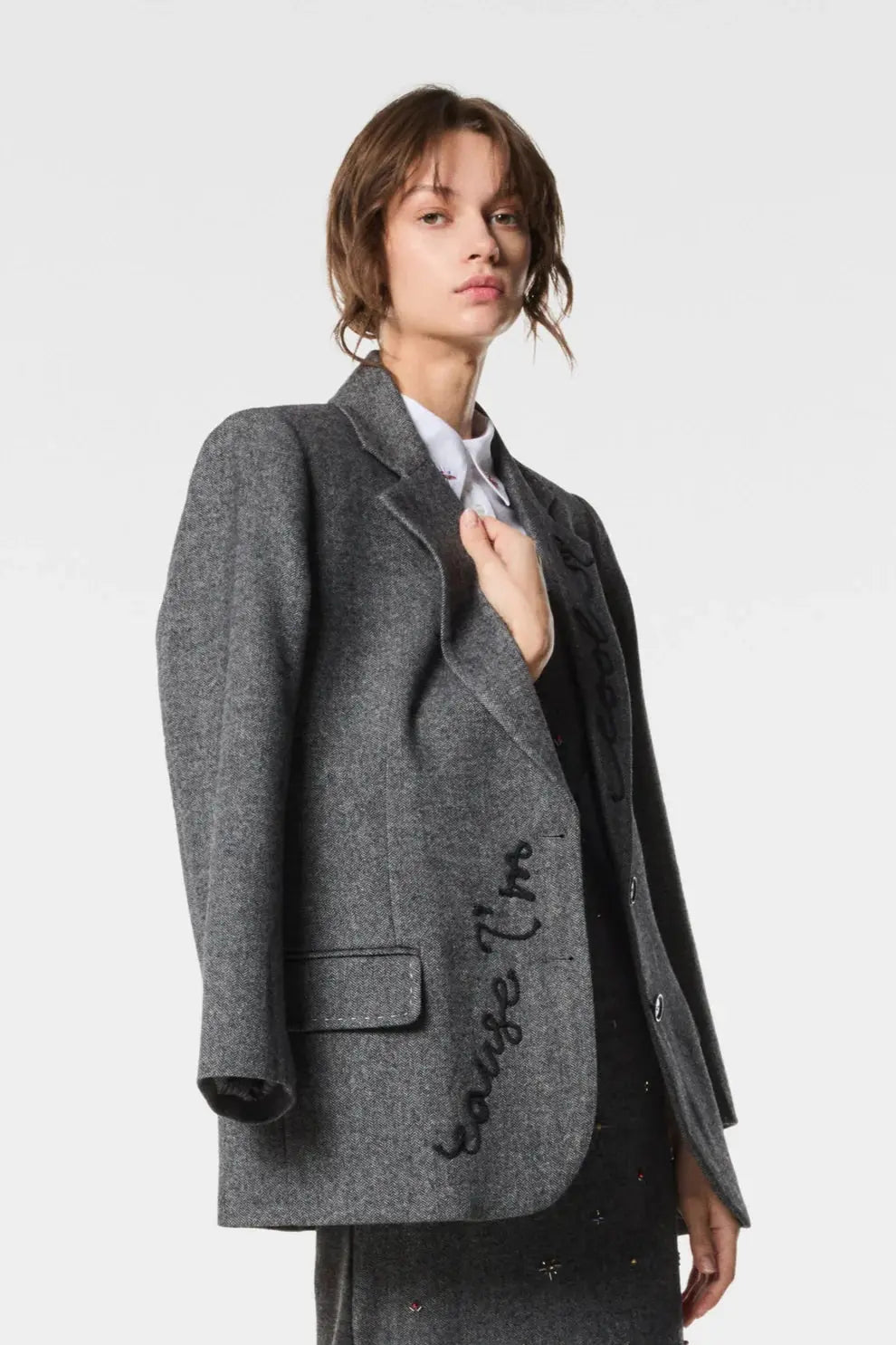 Nenette Blazer in maschile resca e ricamo Basty  AI25 Nenette