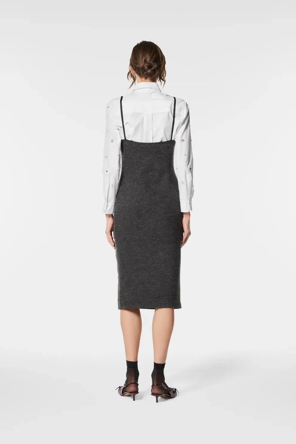 Nenette Camicia in cotone dritta con perline ricamate Force AI25 Nenette