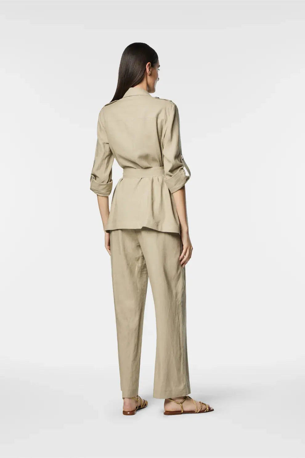 Nenette Pantalone gamba dritta in misto lino Egle PE25 image 1