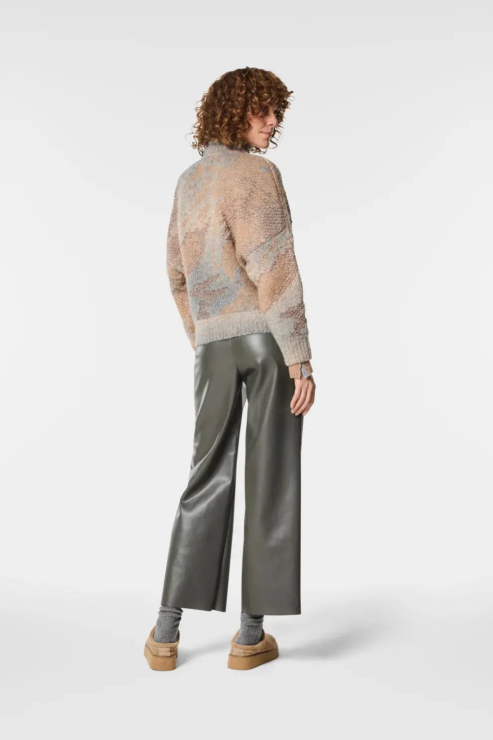 Nenette Pantalone gamba dritta tessuto ecopelle Emy  AI25 Nenette