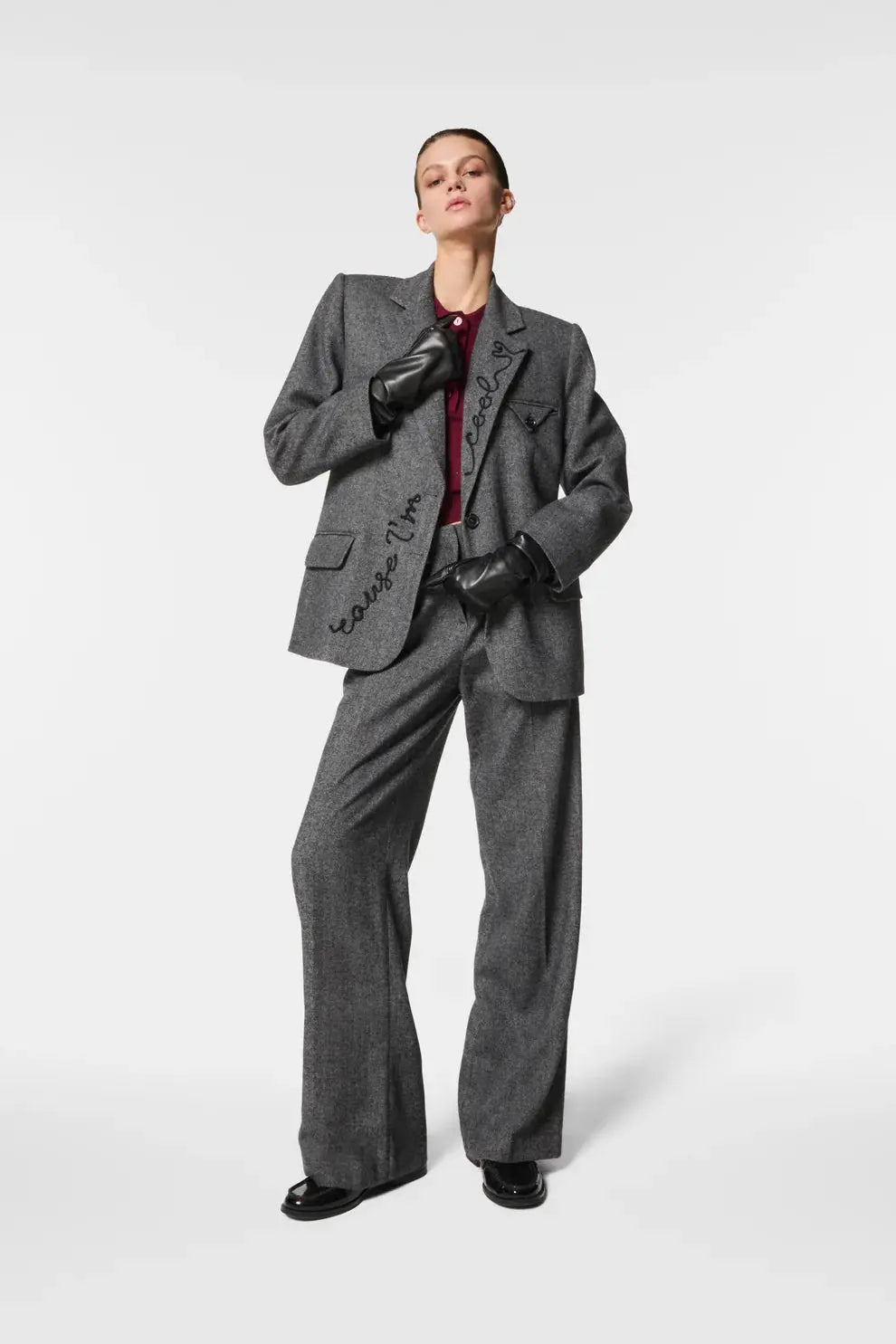 Nenette Pantalone gamba dritta tessuto maschile resca Elien AI25 Nenette