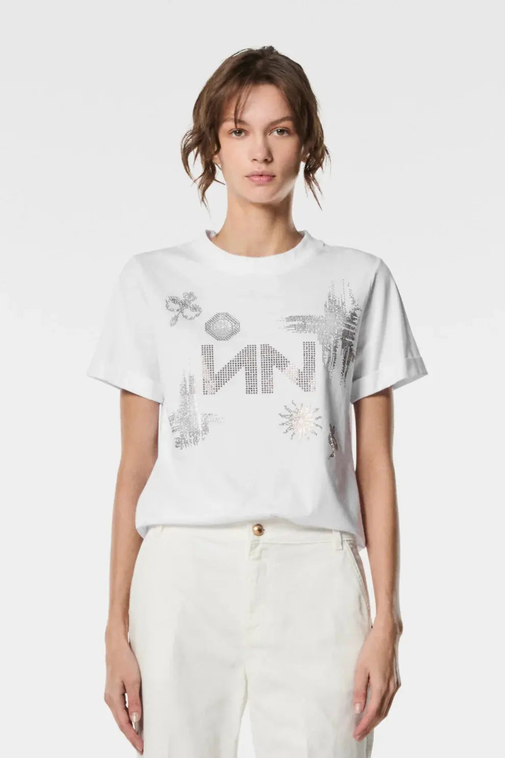 Nenette T - shirt manica corta con logo Daruto AI25 Nenette