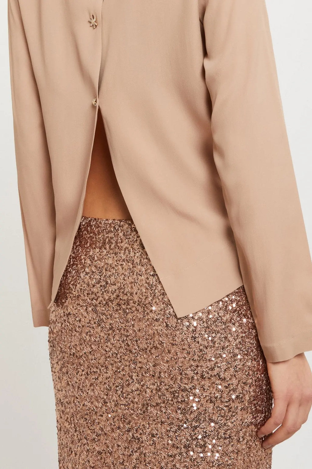 Ottod'Ame Blusa fluida con bottoni gioiello mod. DC5186  AI25 Ottod'Ame