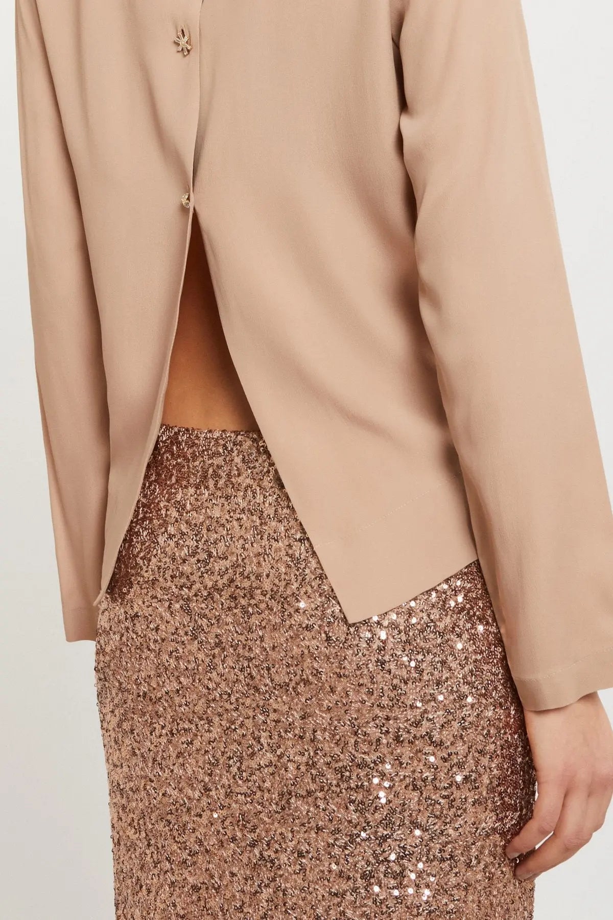 Ottod'Ame Blusa fluida con bottoni gioiello mod. DC5186  AI25 Ottod'Ame