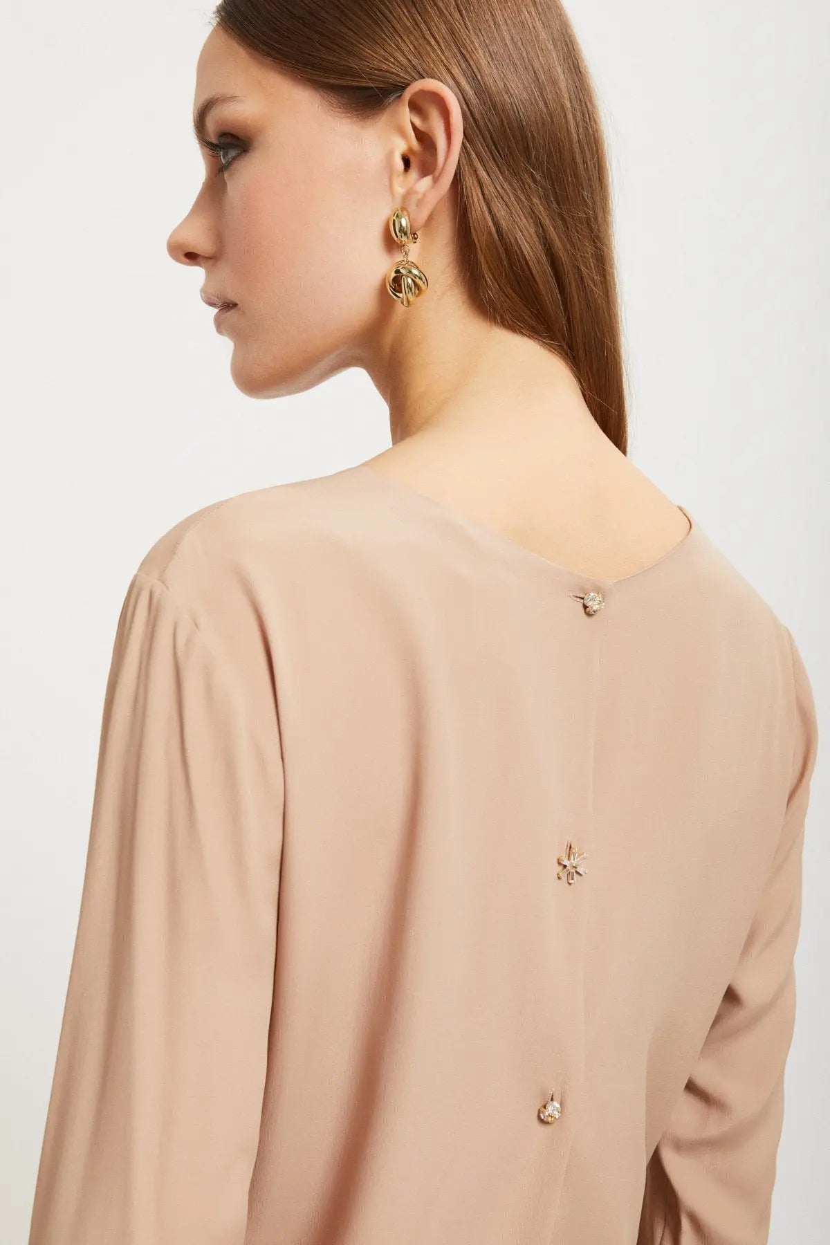 Ottod'Ame Blusa fluida con bottoni gioiello mod. DC5186  AI25 Ottod'Ame
