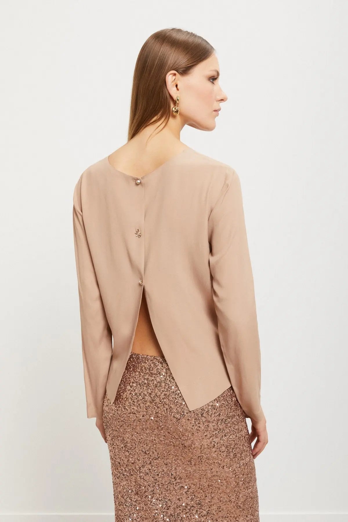 Ottod'Ame Blusa fluida con bottoni gioiello mod. DC5186  AI25 Ottod'Ame