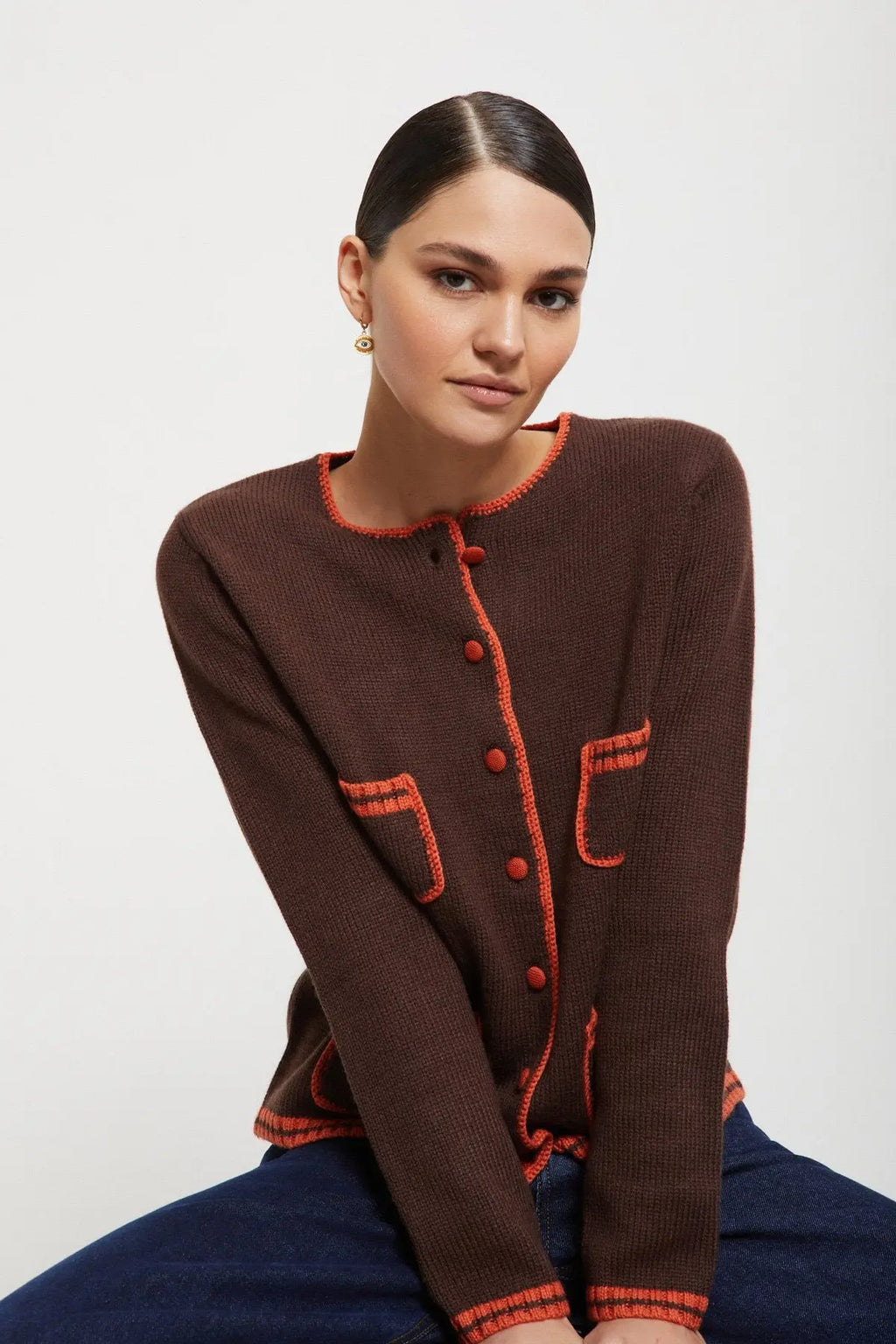 Ottod'Ame Cardigan con profili a contrasto mod. DK9217 AI25 Ottod'Ame