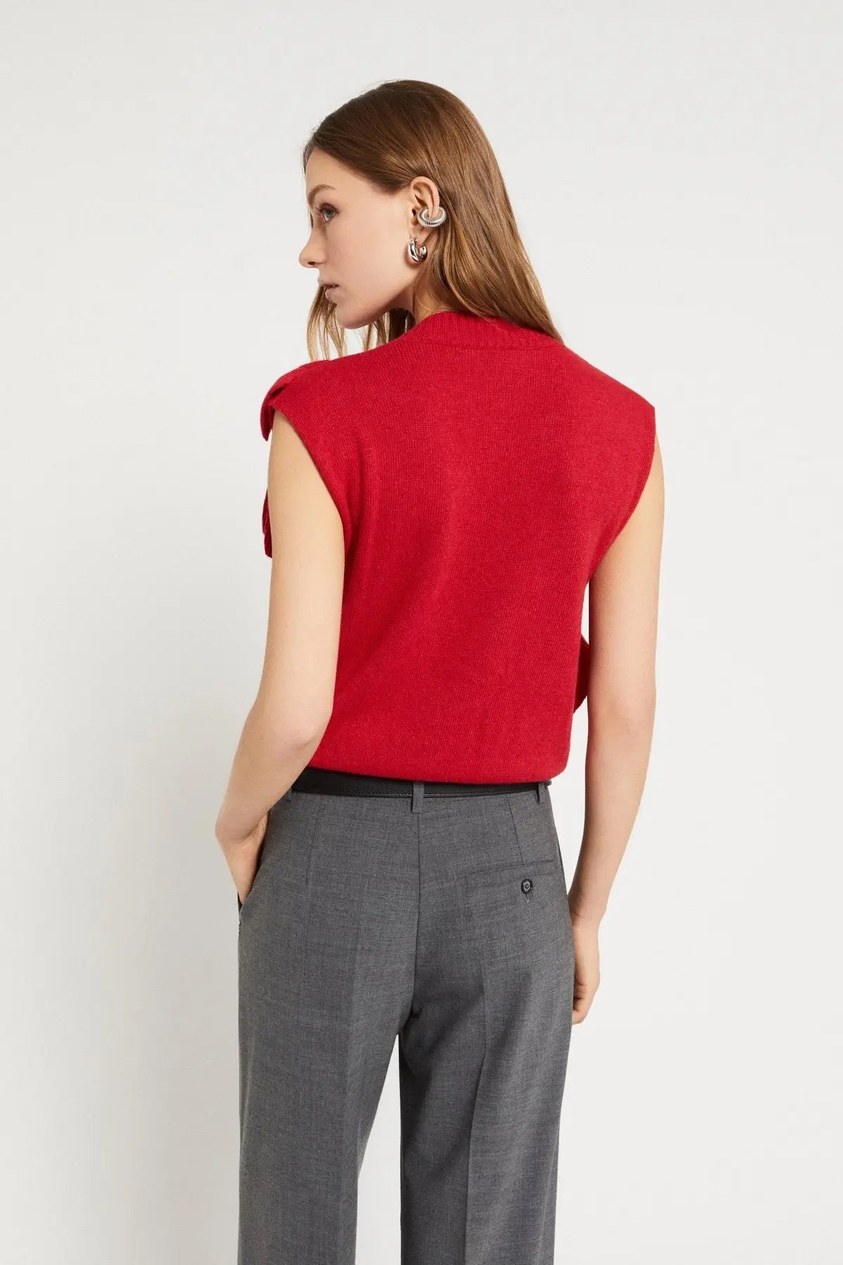 Ottod'Ame Gilet in misto lana con rouches AI25 Ottod'Ame