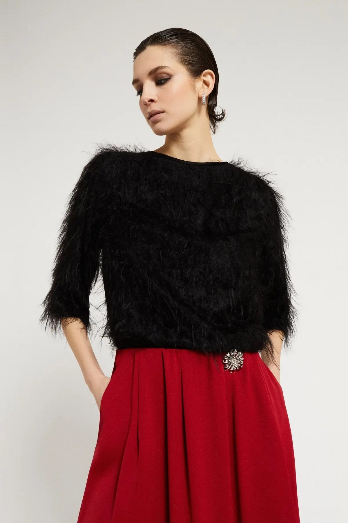 Ottod'Ame Maglia fluffy maniche tre quarti mod. TC5197  AI25 Ottod'Ame