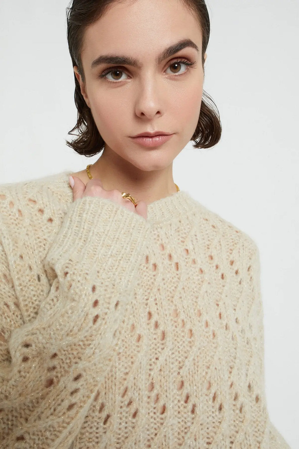 Ottod'Ame Maglia traforata con filato lurex mod. DK9245 AI25 Ottod'Ame