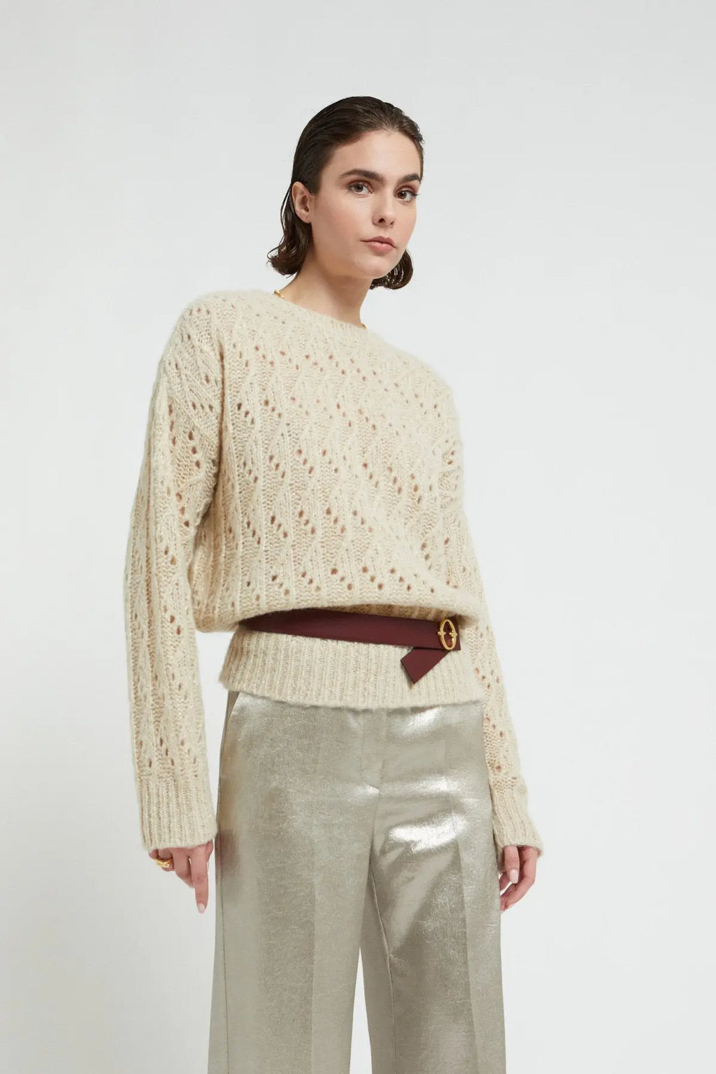 Ottod'Ame Maglia traforata con filato lurex mod. DK9245 AI25 Ottod'Ame