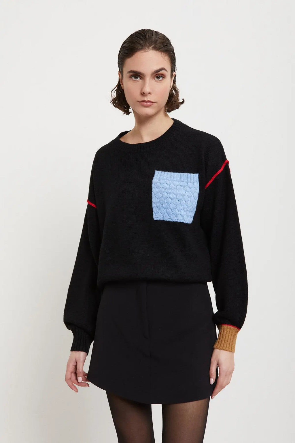 Ottod'Ame Maglione con dettagli a contrasto mod. DK9222 AI25 Ottod'Ame