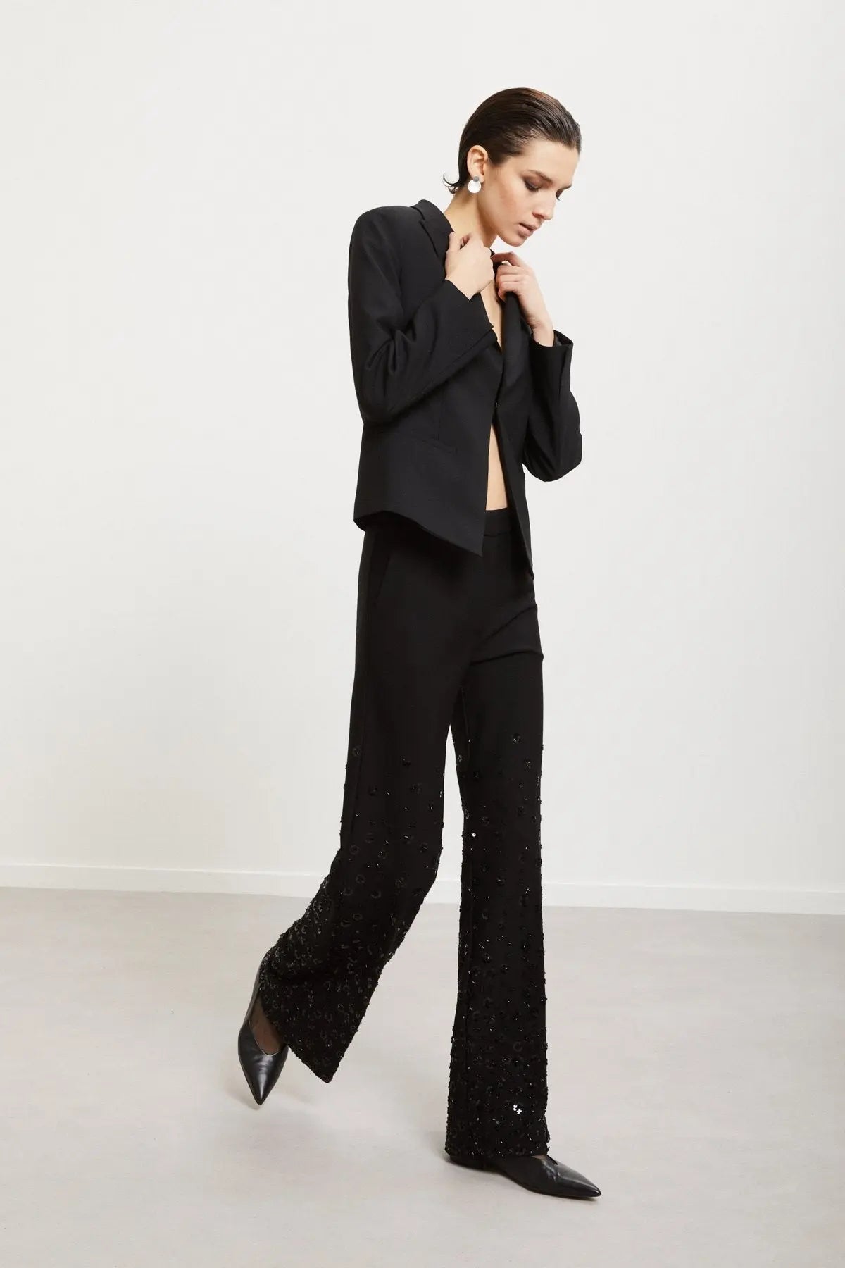 Ottod'Ame Pantalone palazzo con paillettes mod TP9927 AI25 Ottod'Ame