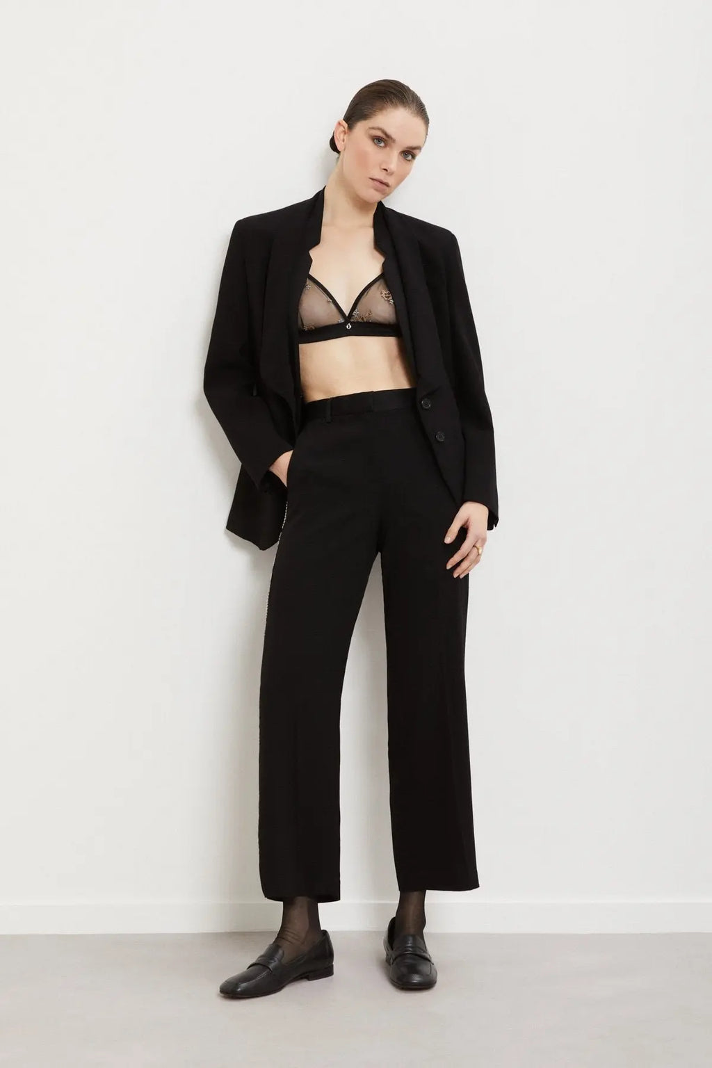 Ottod'Ame Pantalone palazzo ricamato a mano mod. TP9945  AI25 Ottod'Ame